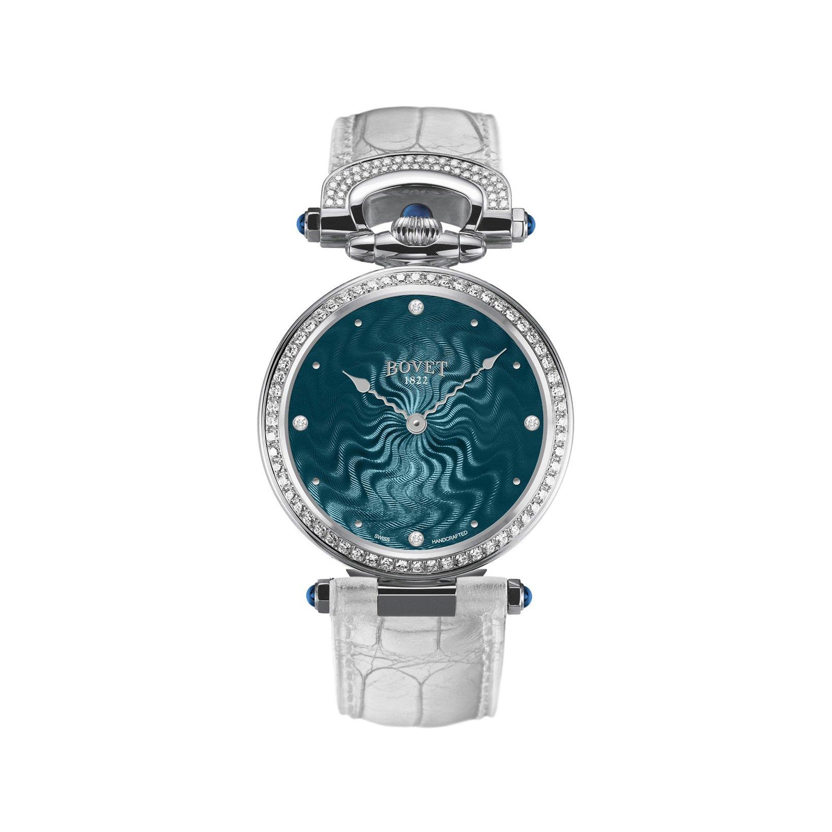 Bovet Fleurier Miss Audrey Automatic 36 mm Stainless Steel Watch  Turquoise Dial   Croco Leather Strap