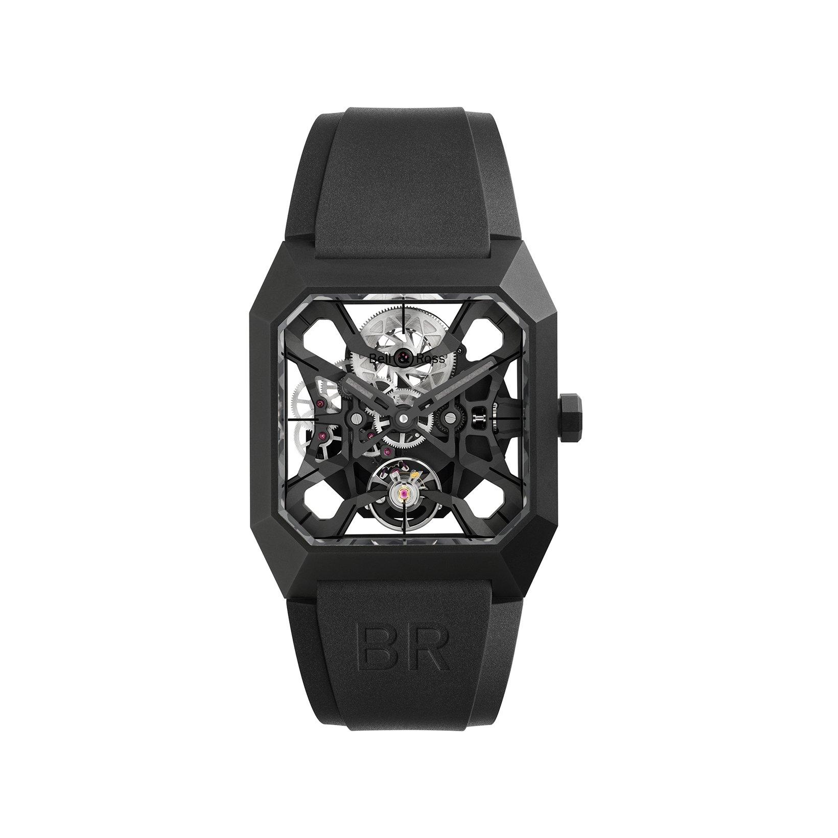 Bell & Ross Br03 Br03 Cyber Ceramic Automatic 42 mm Ceramic Watch  Transparent Dial   Rubber Strap