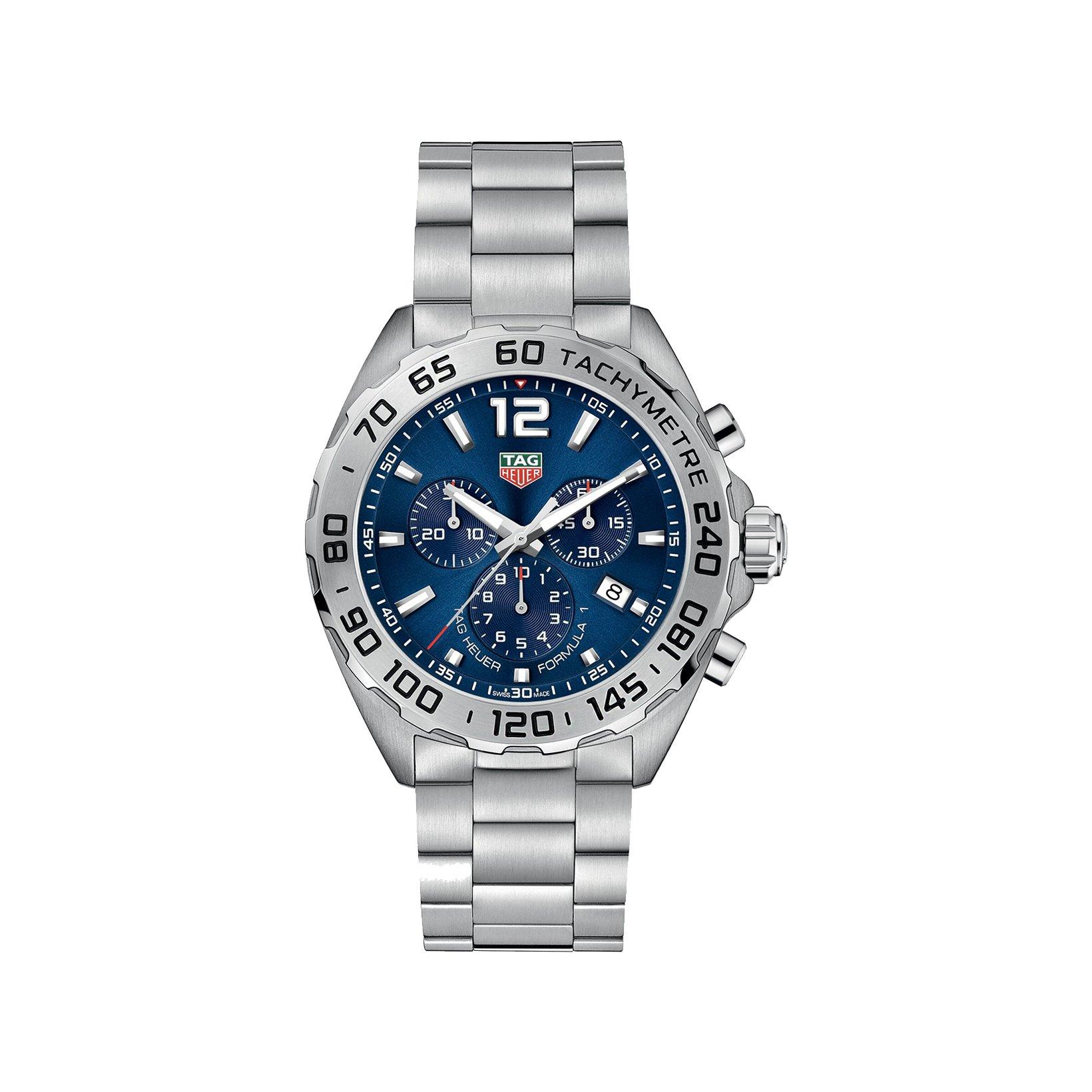 Tag-Heuer Formula 1 Chronograph Quartz 43 mm Stainless Steel Watch  Blue Dial  Stainless Steel Bracelet