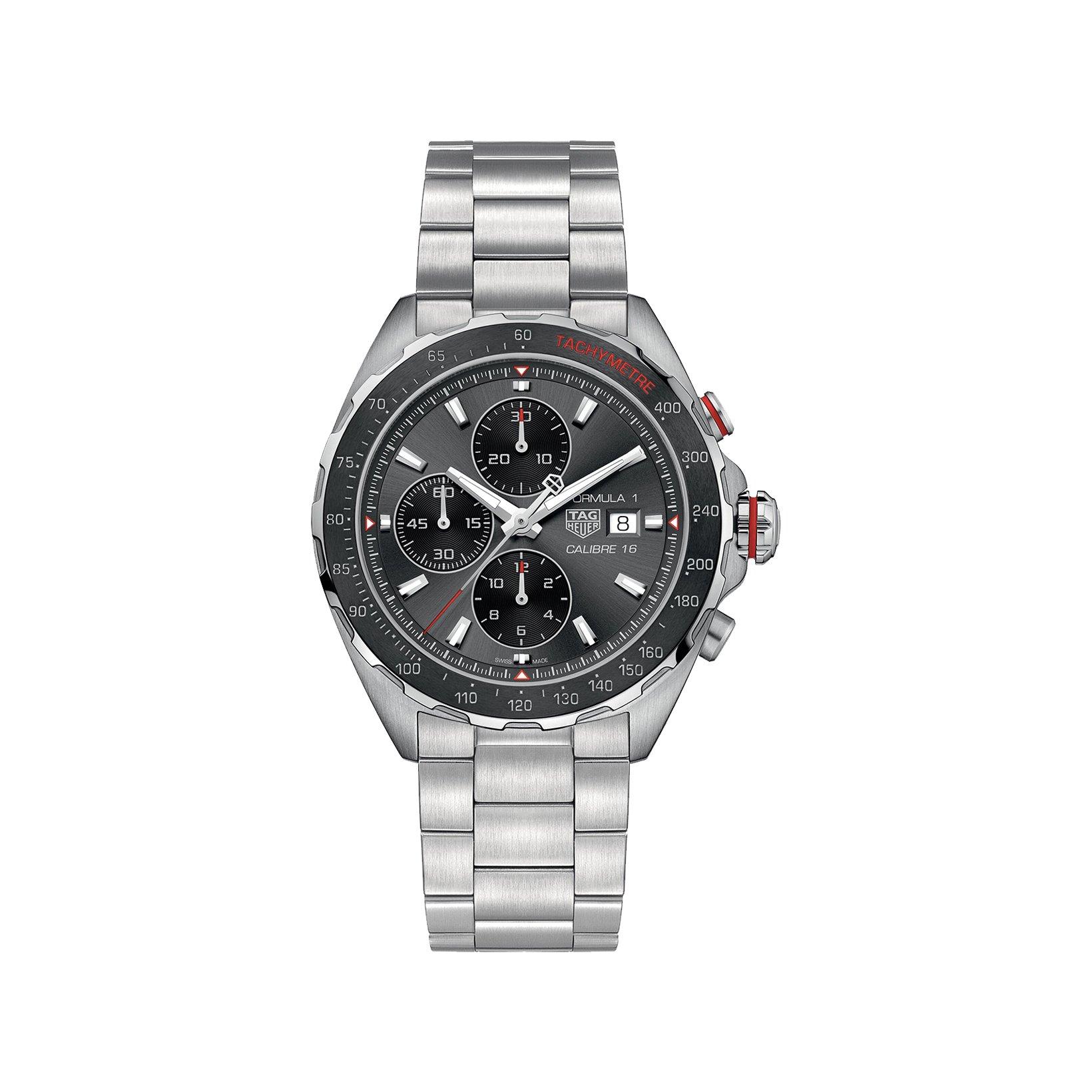 Tag-Heuer Formula 1 Chronograph Automatic 44 mm Stainless Steel Watch  Black Dial  Stainless Steel Bracelet