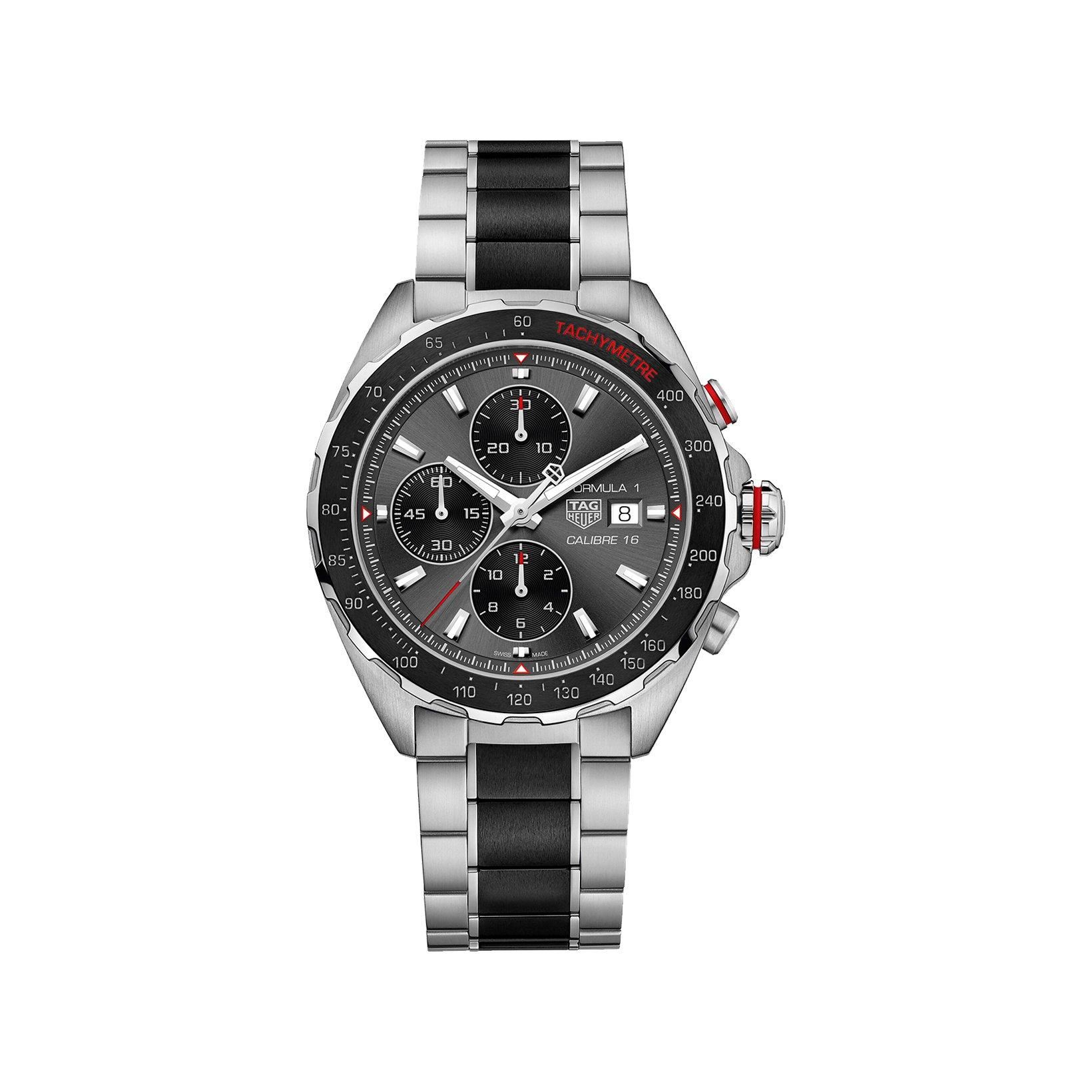 Tag-Heuer Formula 1 Chronograph Automatic 44 mm Stainless Steel Watch  Black Dial  Stainless Steel Bracelet