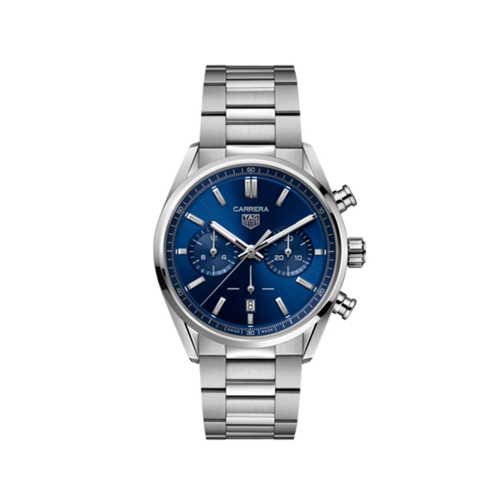Tag-Heuer Carrera Carrera Chronograph Automatic 42 mm Stainless Steel Watch  Blue Dial  Stainless Steel Bracelet
