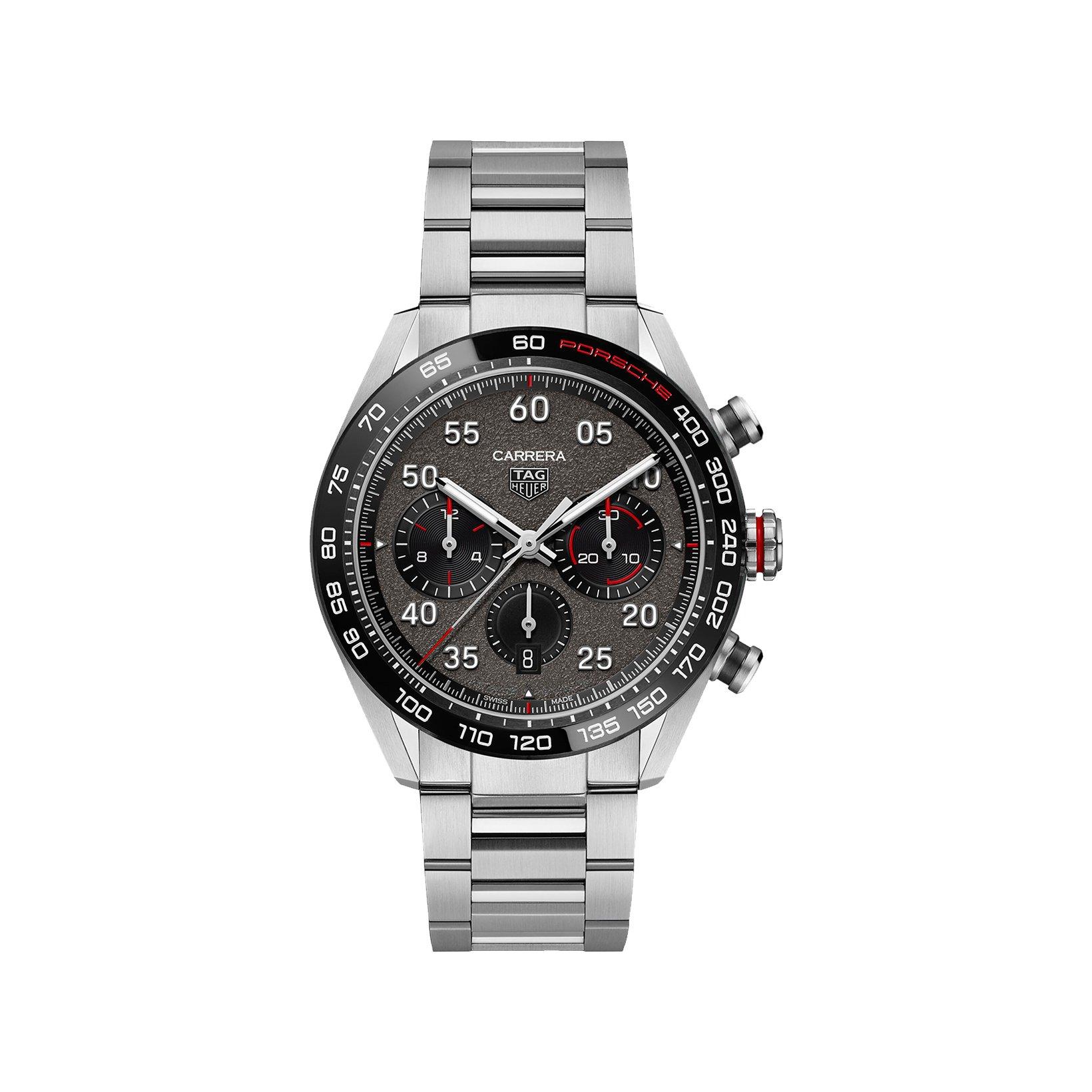 Tag-Heuer Carrera Chronograph X Porsche Automatic 44 mm Stainless Steel Watch  Grey Dial  Stainless Steel Bracelet
