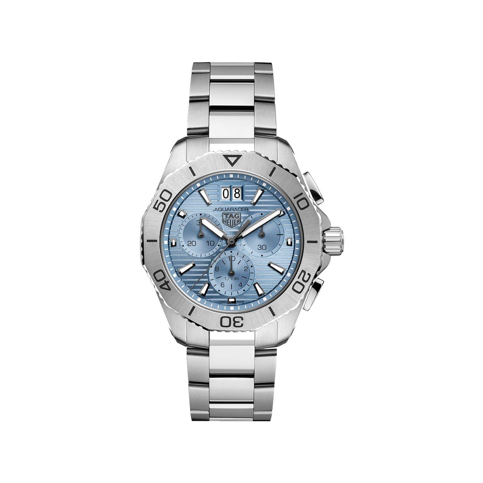 Tag-Heuer Aquaracer Professional 200 Chronograph Quartz 40 mm Stainless Steel Watch  Blue Dial  Stainless Steel Bracelet