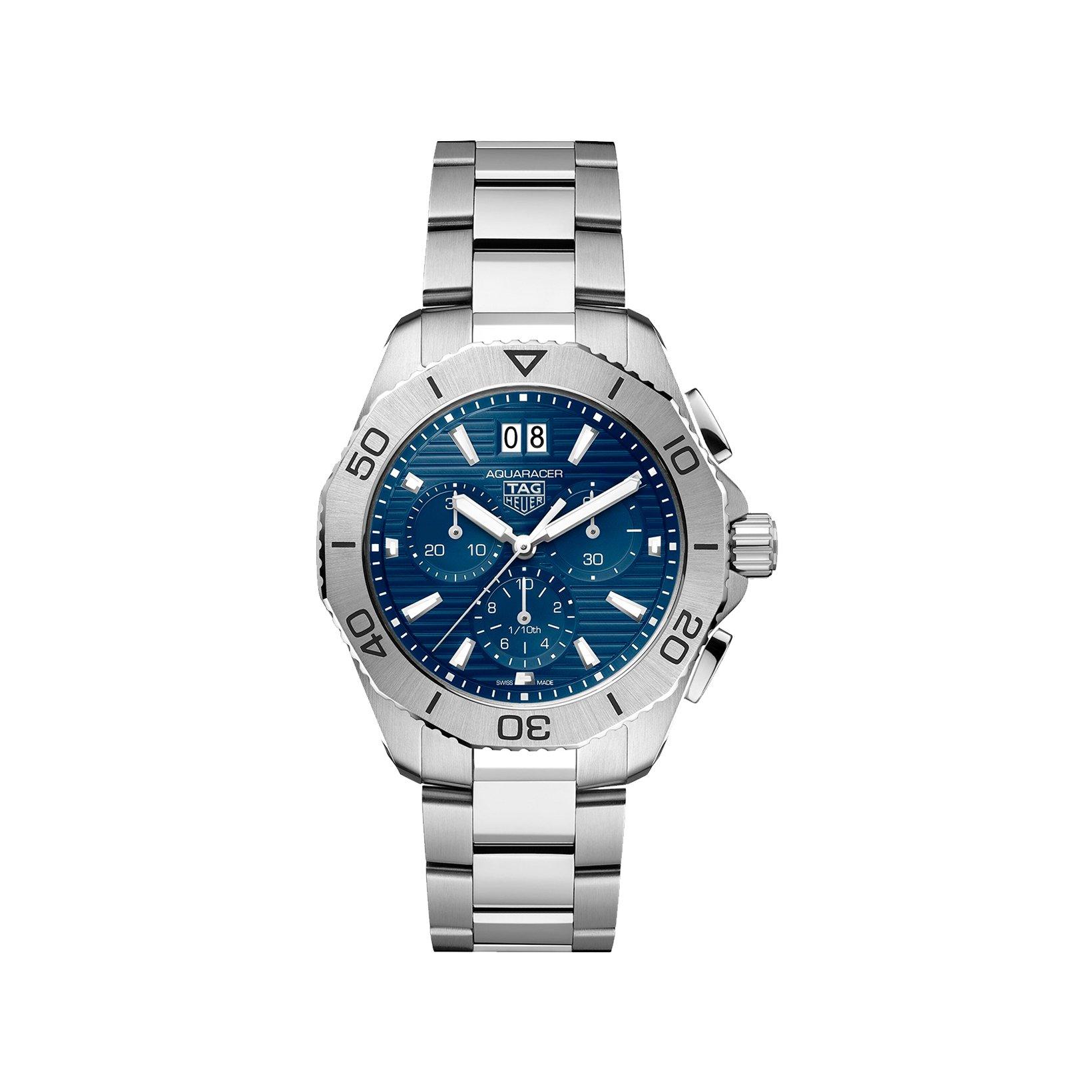 Tag-Heuer Aquaracer Professional 200 Chronograph Quartz 40 mm Stainless Steel Watch  Blue Dial  Stainless Steel Bracelet