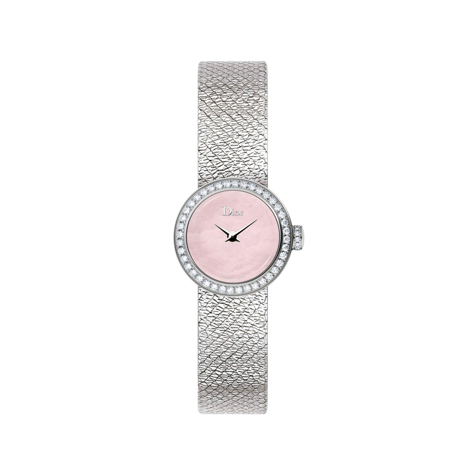 Christian Dior La Mini De Dior La Mini D De Dior Satine Quartz 19 mm Stainless Steel Watch  Pink Dial  Stainless Steel Bracelet