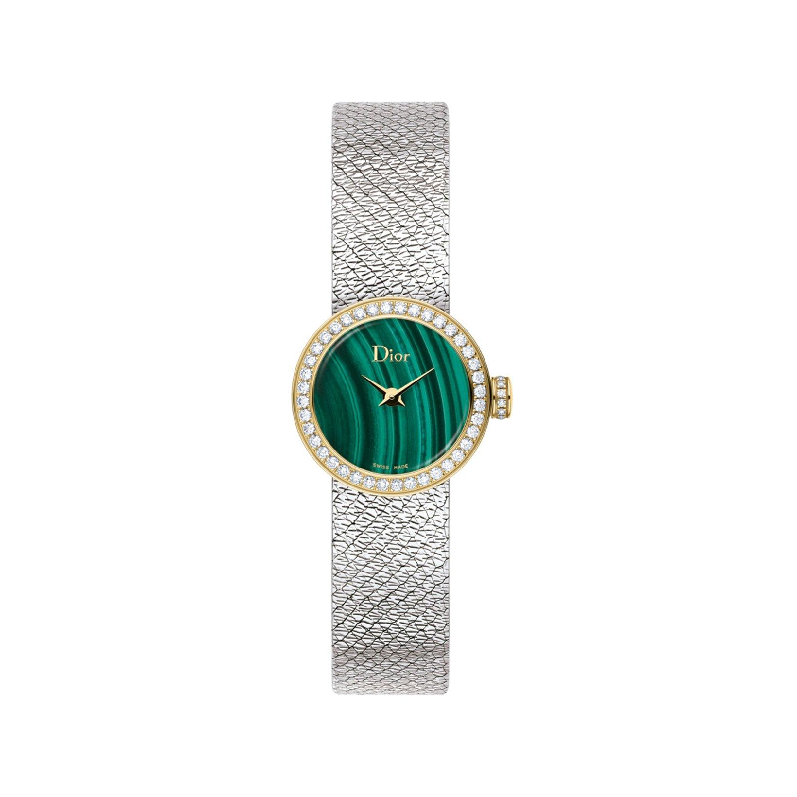 Christian Dior La Mini De Dior La Mini D De Dior Satine Quartz 19 mm Stainless Steel Watch  Malachite Dial  Stainless Steel Bracelet