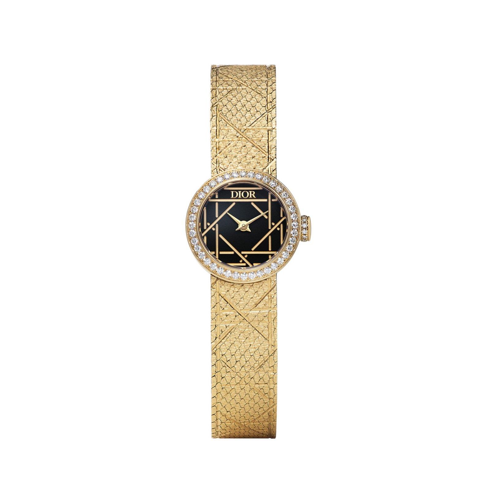 Christian Dior La Mini D My Dior Quartz 19 mm Yellow Gold Watch  Black Dial  Yellow Gold Bracelet