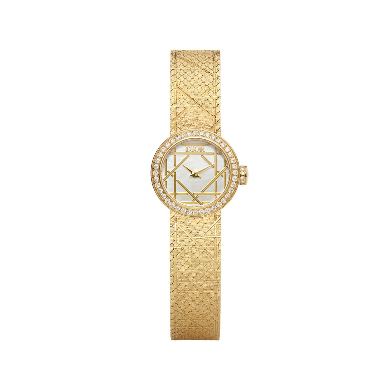 Christian Dior La Mini D My Dior Quartz 19 mm Yellow Gold Watch  White Dial  Yellow Gold Bracelet