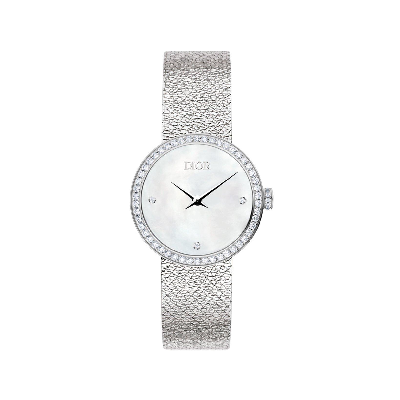Christian Dior La D De Dior La D De Dior Satine Quartz 25 mm Stainless Steel Watch  White Dial  Stainless Steel Bracelet