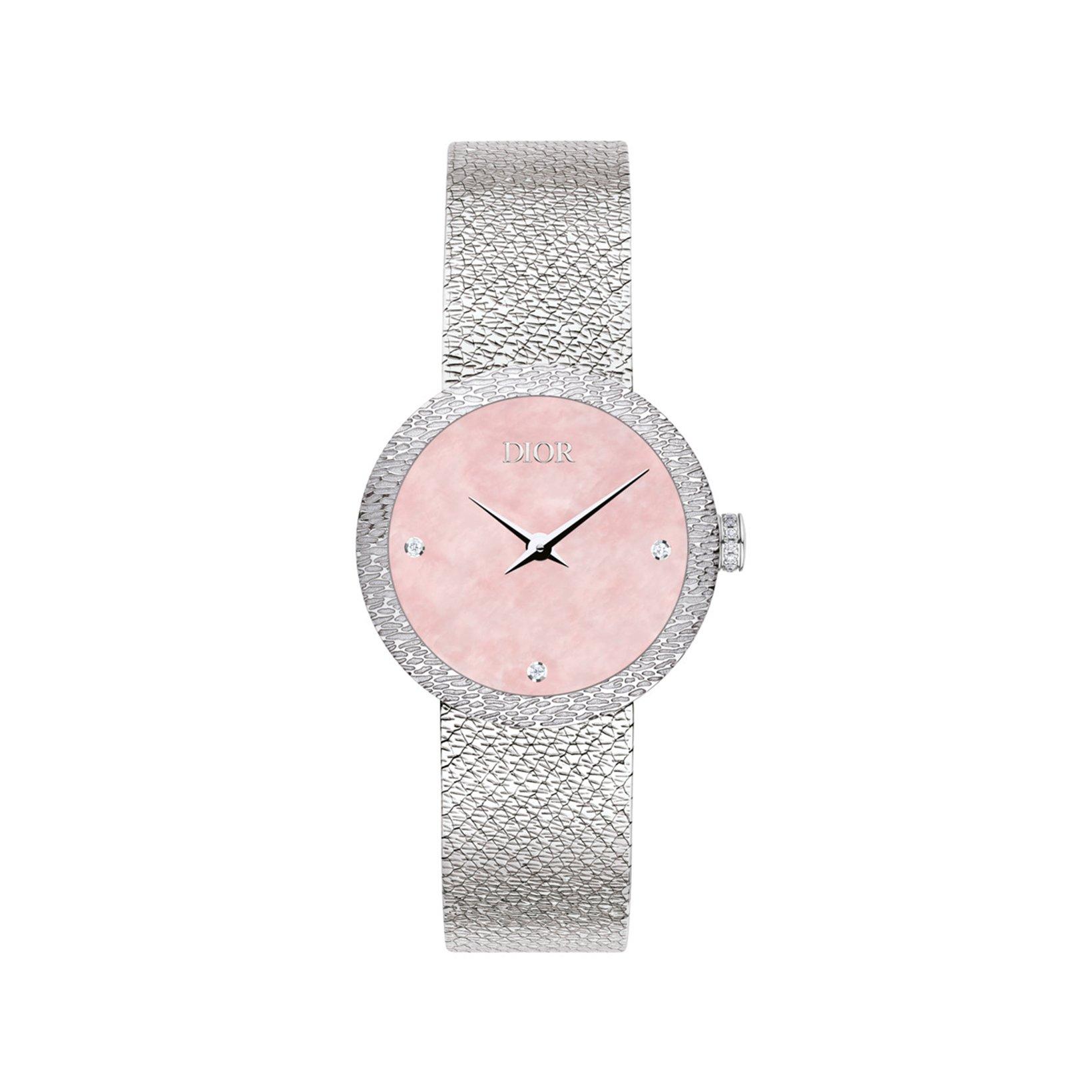 Christian Dior La D De Dior La D De Dior Satine Quartz 25 mm Stainless Steel Watch  Pink Dial  Stainless Steel Bracelet