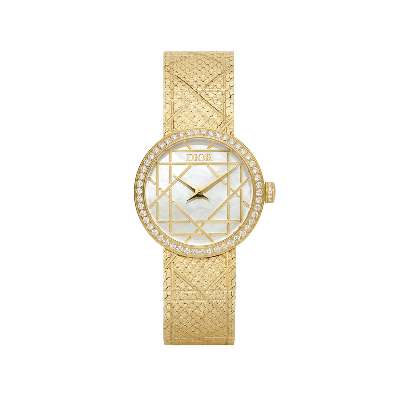 Christian Dior La D My Dior Quartz 25 mm Yellow Gold Watch  White Dial  Yellow Gold Bracelet