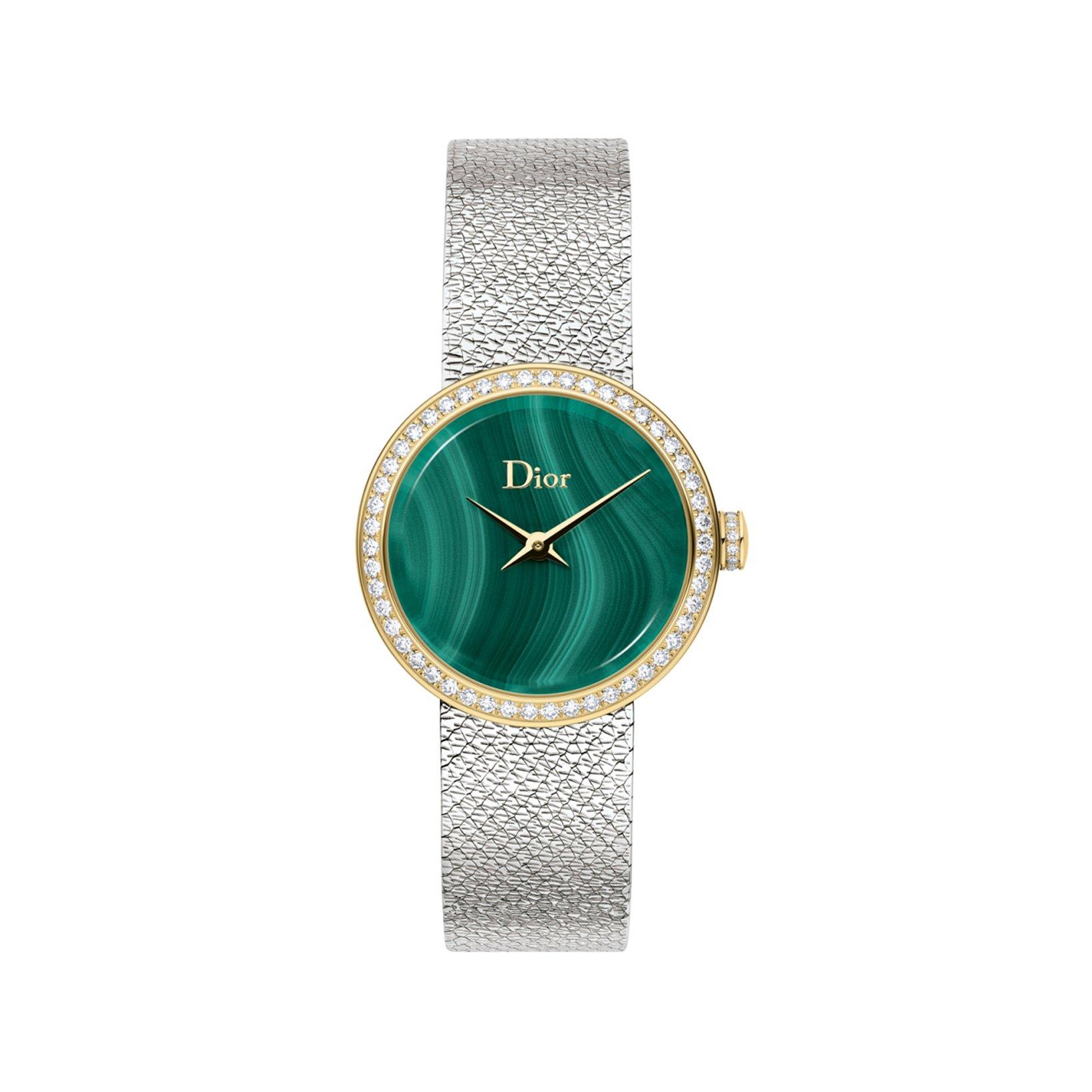 Christian Dior La D De Dior La D De Dior Satine Quartz 25 mm Stainless Steel Watch  Malachite Dial  Stainless Steel Bracelet