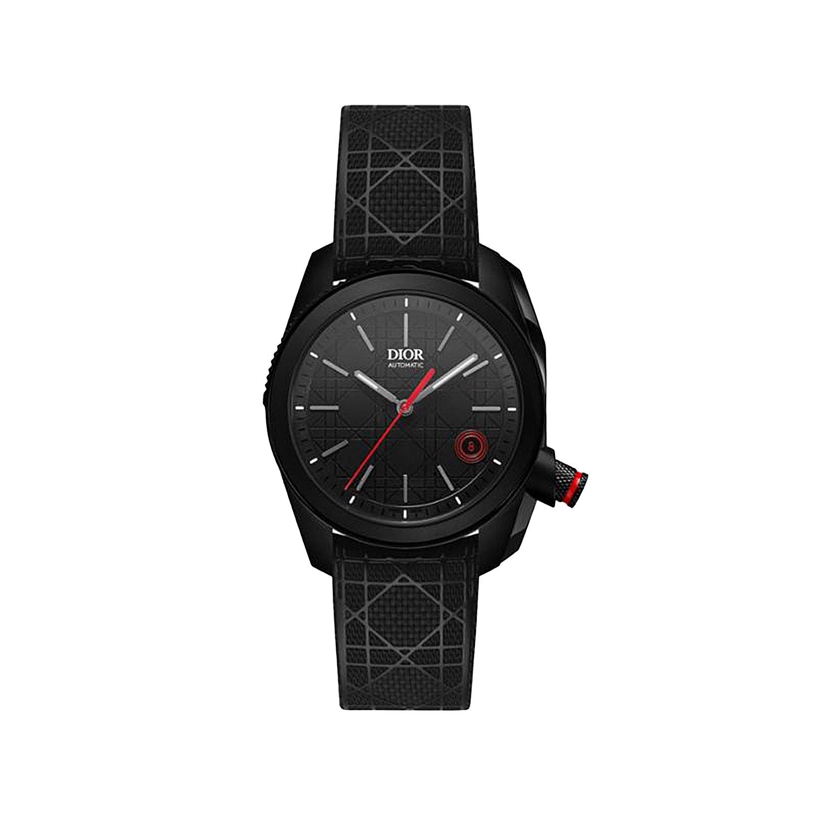 Christian Dior Chiffre Rouge Chiffre Rouge Black Ultramatte Automatic 38 mm Stainless Steel Watch  Black Dial   Rubber Strap