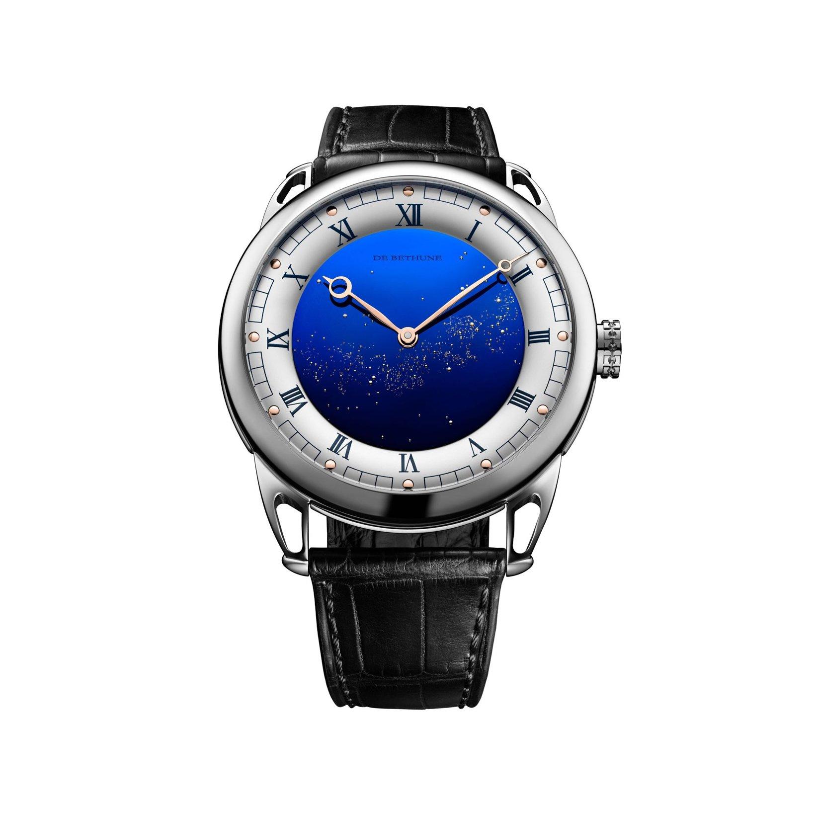 De Bethune Db25 Starry Varius Manual Winding 42 mm Titanium Watch  Two-Tone Dial   Alligator Leather Strap