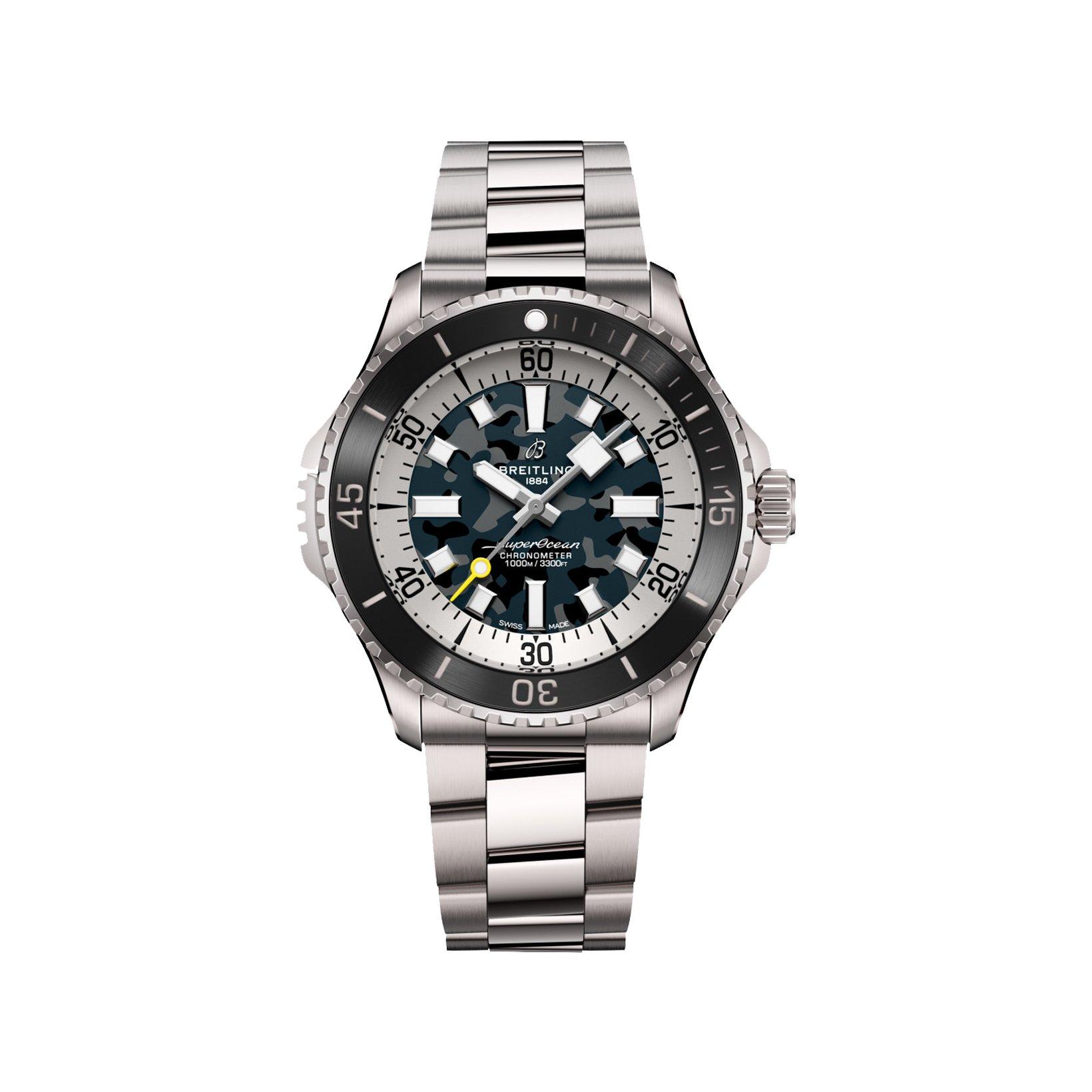 Breitling Superocean B10 Automatic 46 mm Titanium Watch  Green And Black Dial  Titanium Bracelet