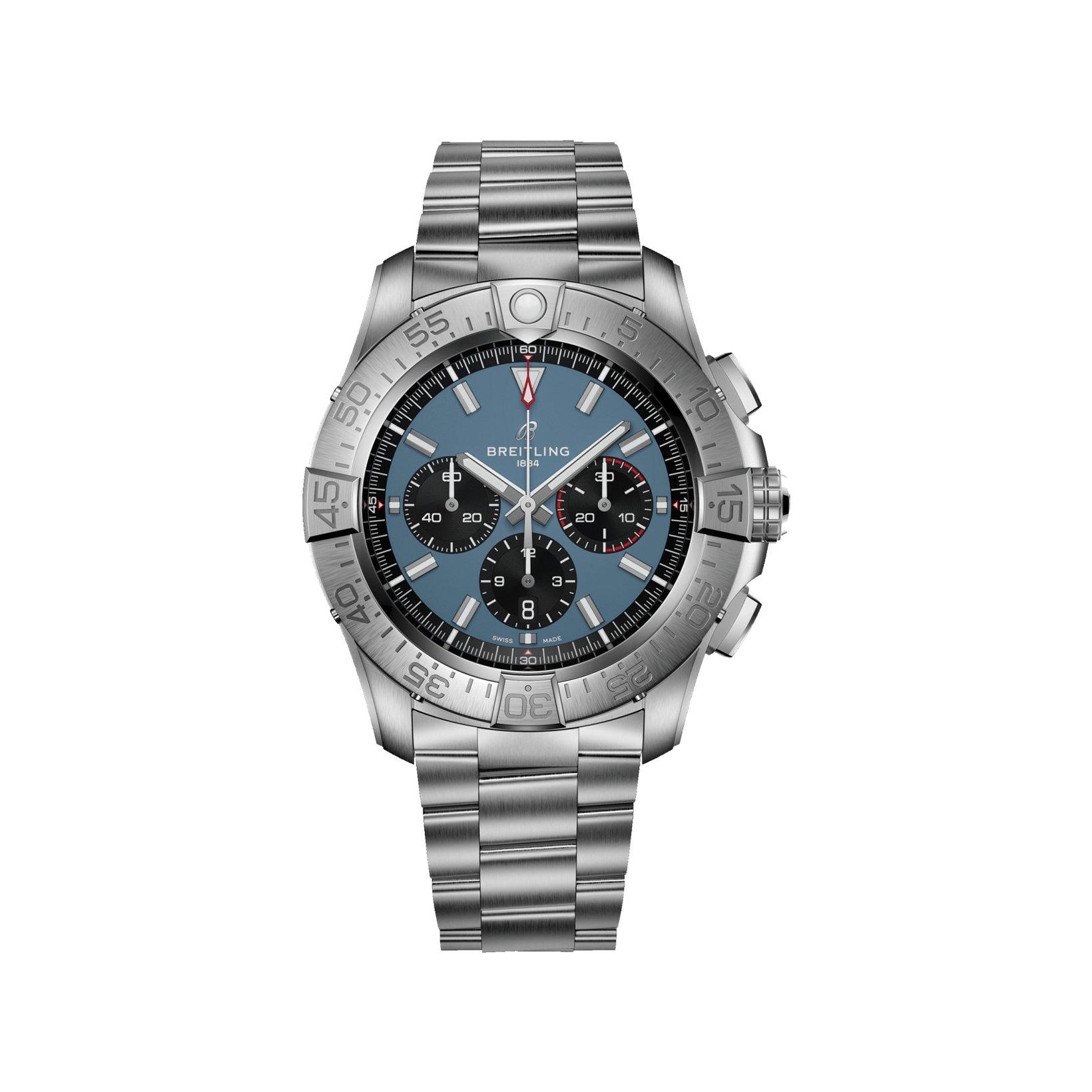 Breitling Avenger B01 Automatic 46 mm Titanium Watch  Blue Dial  Titanium Bracelet