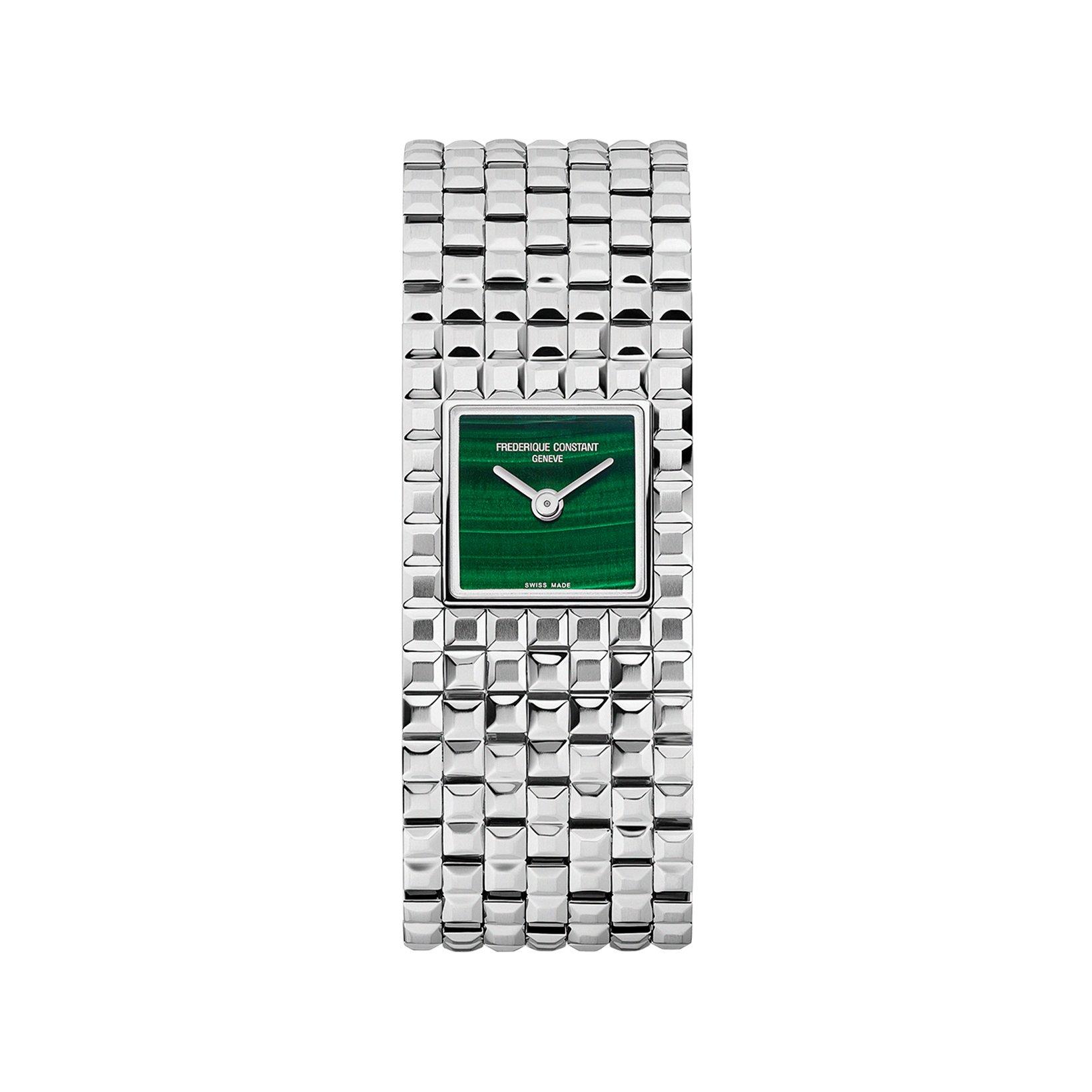 Frederique Constant Life Style Quartz 25.70x20 mm Stainless Steel Watch  Green Dial   Stainless Steel Strap