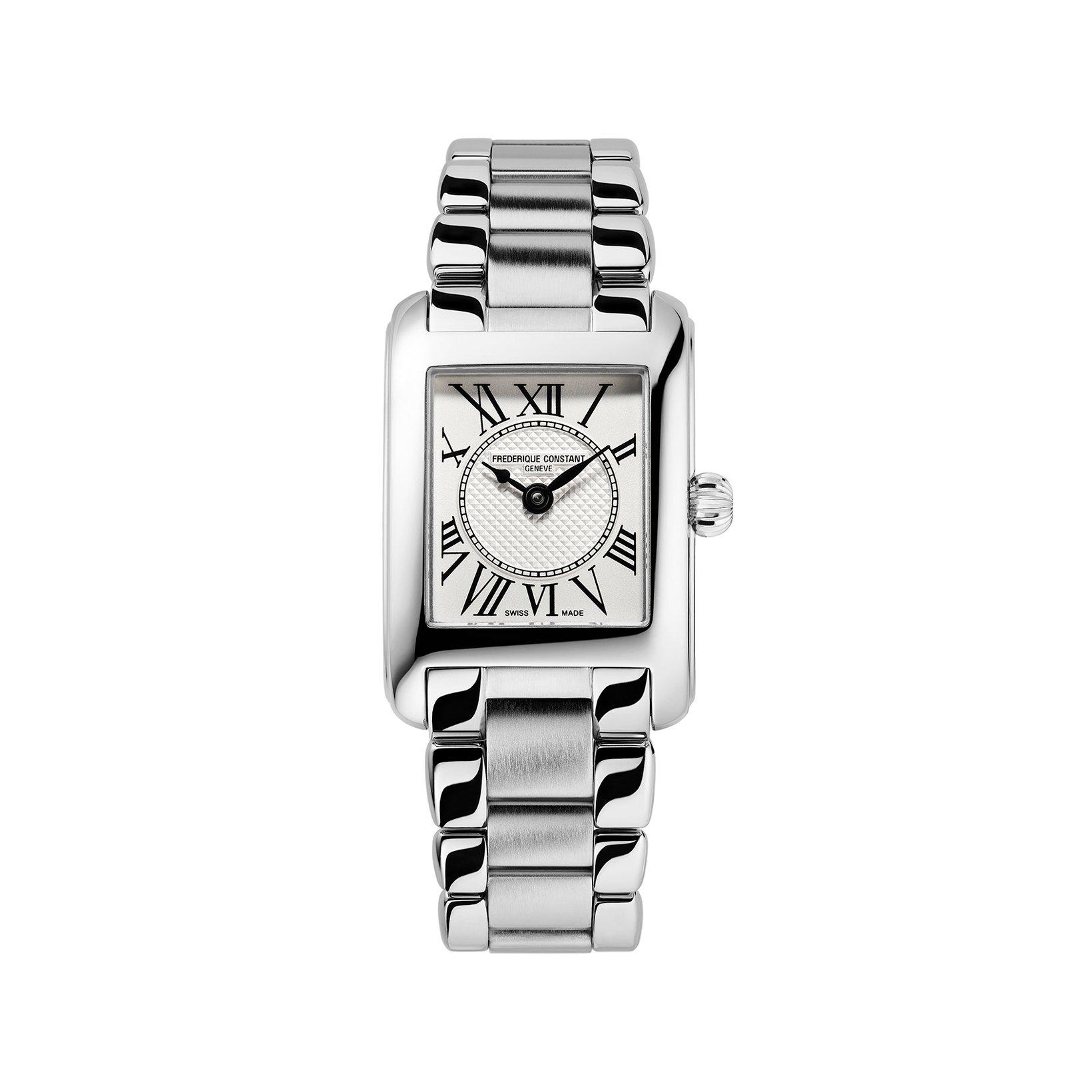 Frederique Constant Classics Carree Quartz 30x21 mm Stainless Steel Watch  Silver Dial  Stainless Steel Bracelet