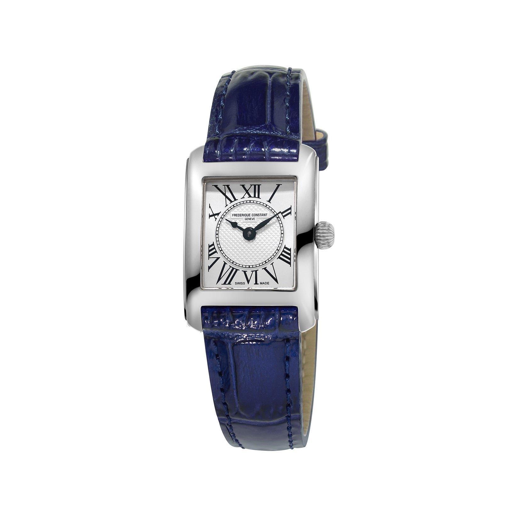 Frederique Constant Classics Carree Quartz 30x21 mm Stainless Steel Watch  Silver Dial   Leather Strap