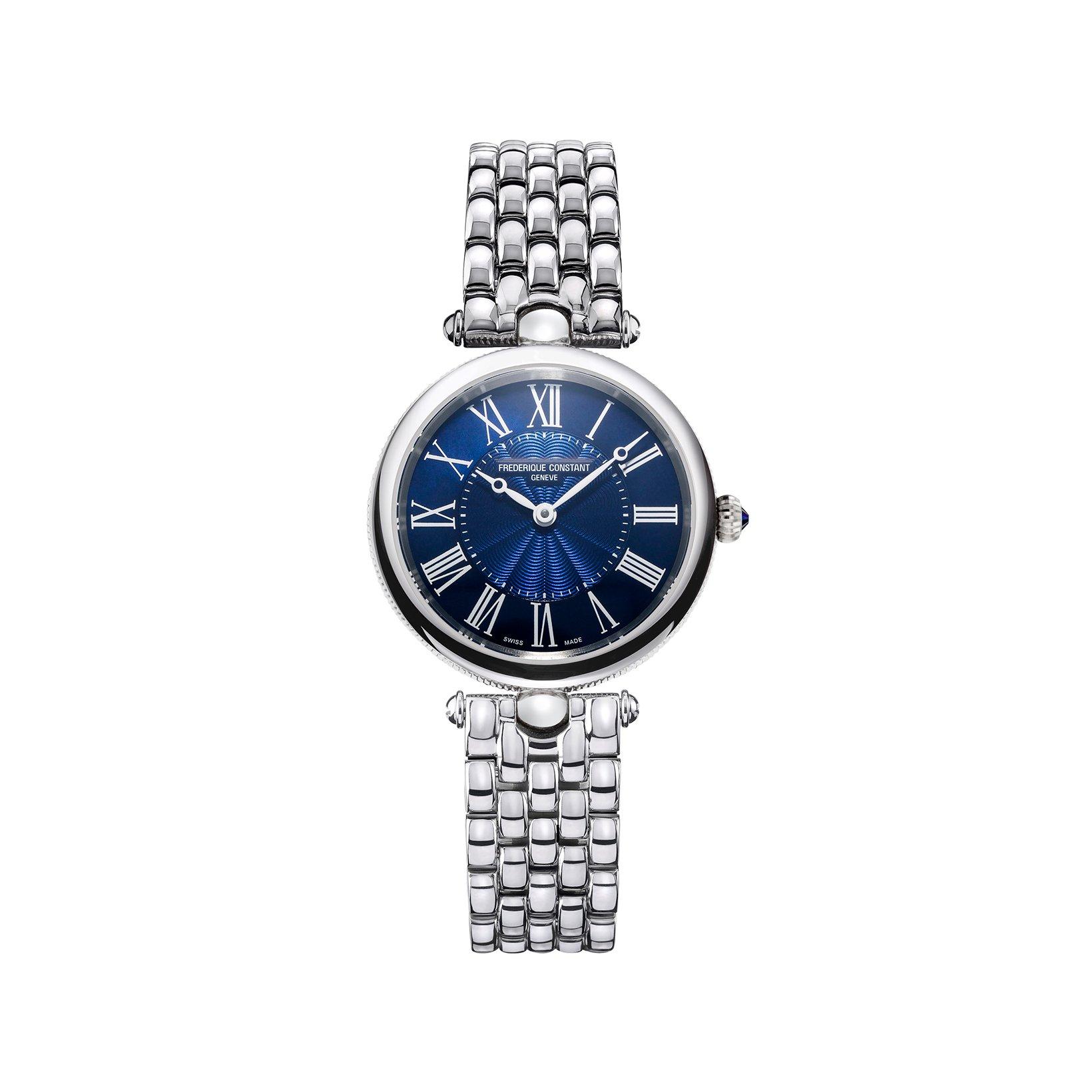 Frederique Constant Classics Art Deco Quartz 30 mm Stainless Steel Watch  Blue Dial  Stainless Steel Bracelet