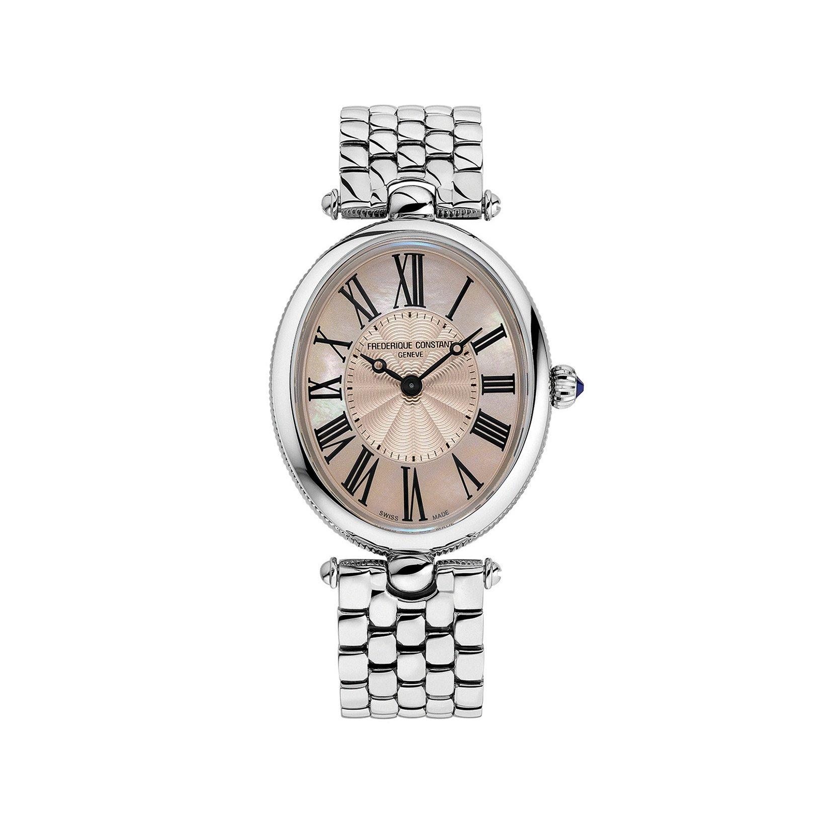 Frederique Constant Classics Art Deco Quartz 30x25 mm Stainless Steel Watch  Salmon Dial  Stainless Steel Bracelet