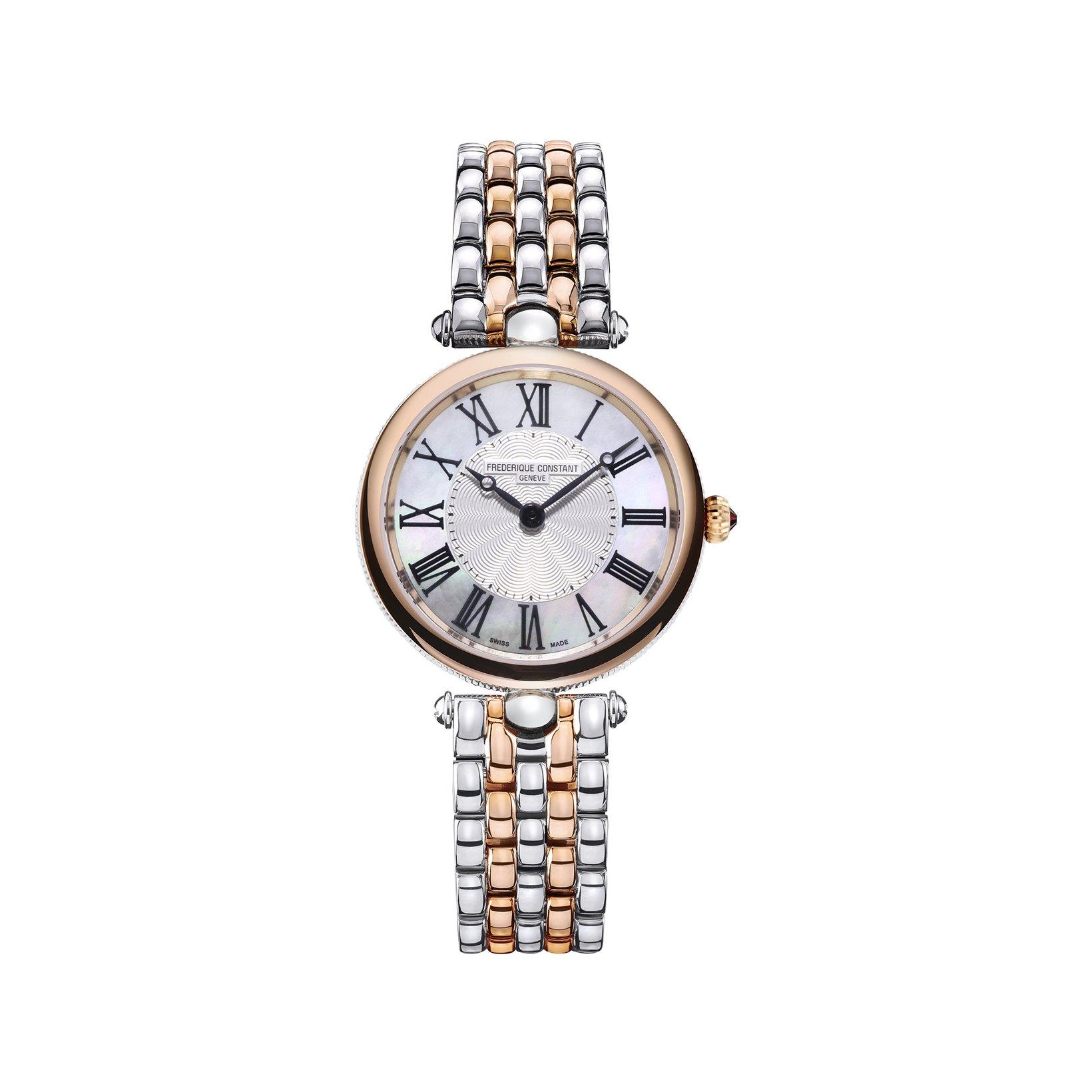 Frederique Constant Classics Art Deco Quartz 30 mm Stainless Steel And Rose Gold Plated Watch  Silver Dial  Stainless Steel And Rose Gold Plated Bracelet