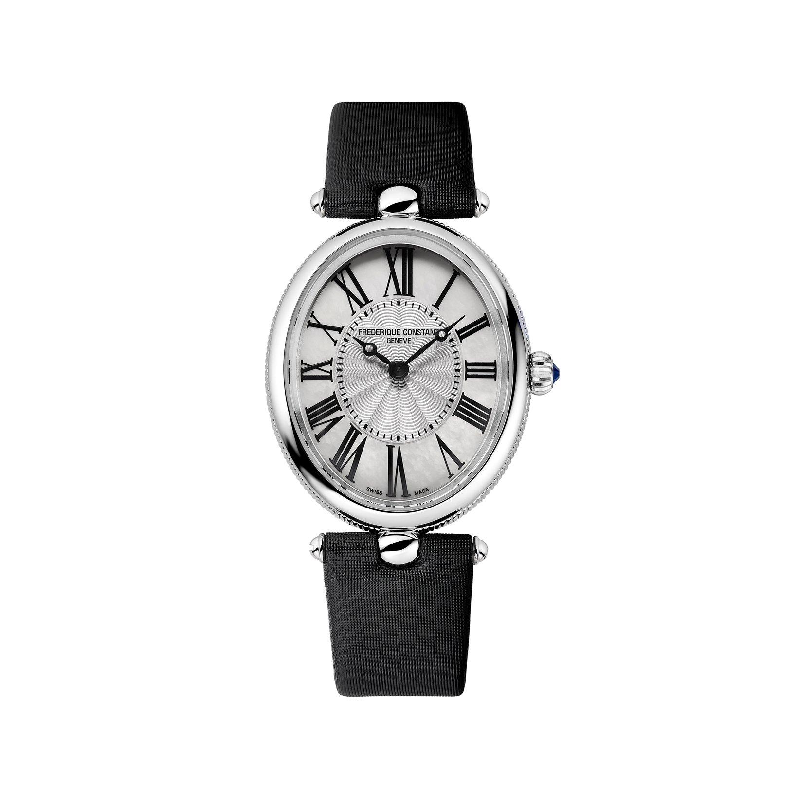 Frederique Constant Classics Art Deco Quartz 30x25 mm Stainless Steel Watch  Silver Dial   Satin Strap