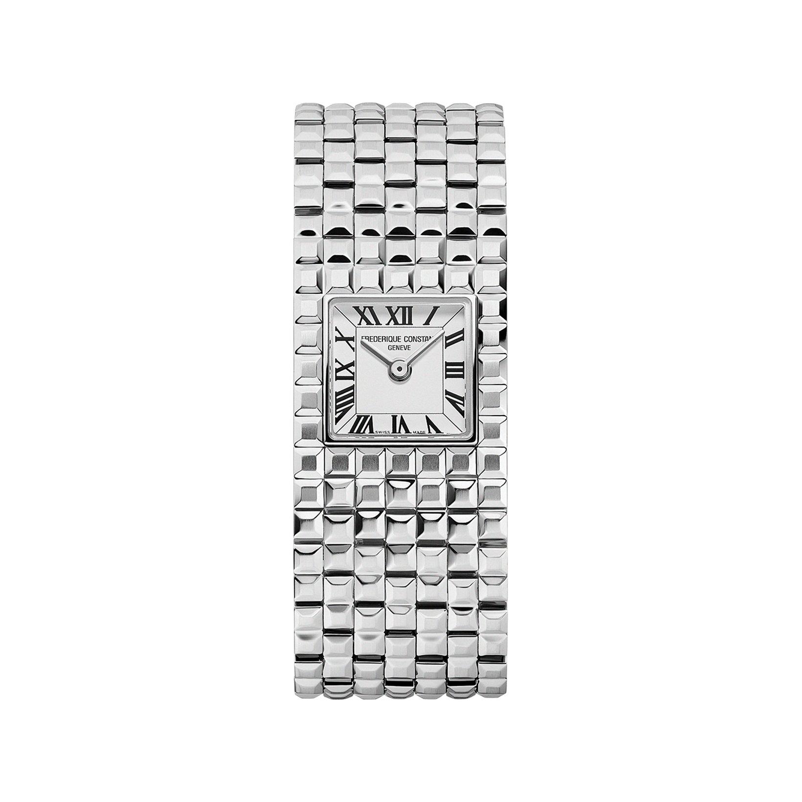 Frederique Constant Classics Manchette Quartz 25.7x20 mm Stainless Steel Watch  White Dial  Stainless Steel Bracelet