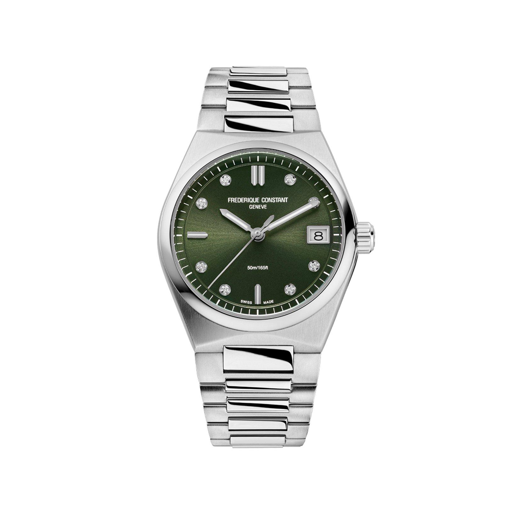 Frederique Constant Highlife  Quartz 31 mm Stainless Steel Watch  Green Dial  Stainless Steel Bracelet