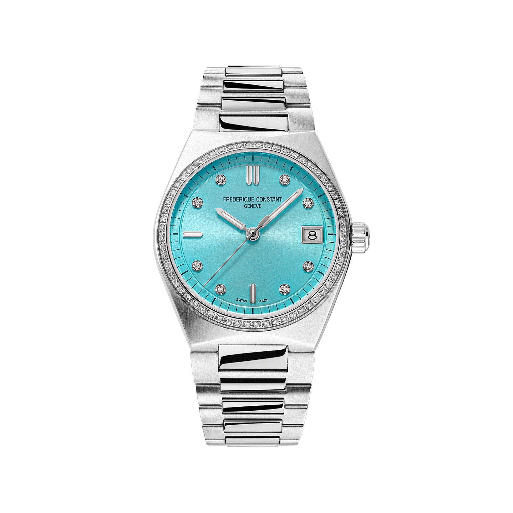 Frederique Constant Highlife  Quartz 31 mm Stainless Steel Watch  Turquoise Dial  Stainless Steel Bracelet