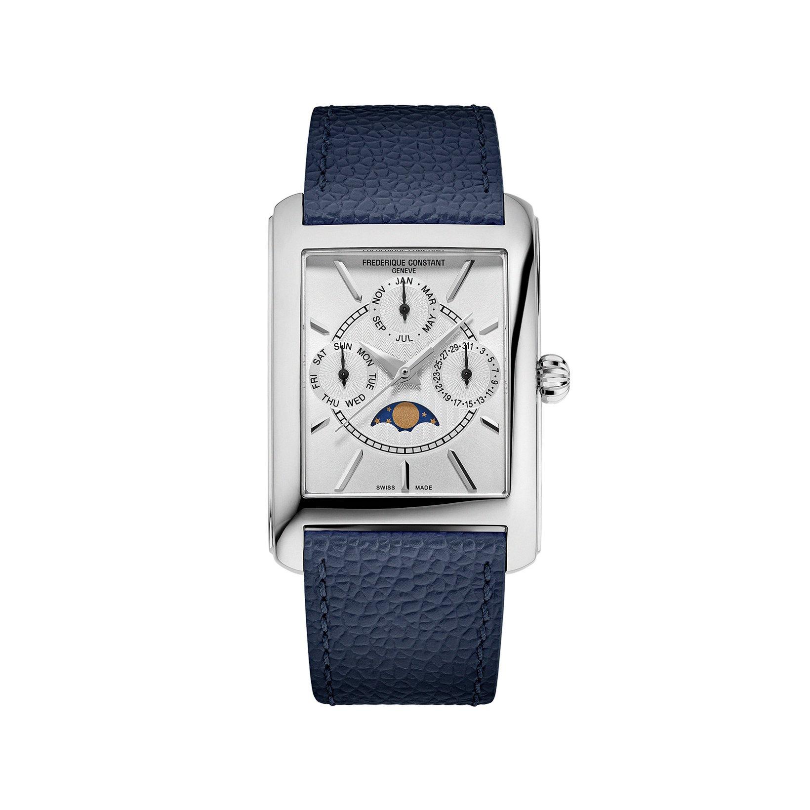 Frederique Constant Classics Carree Quartz 42.30x30.00 mm Stainless Steel Watch  Silver Dial   Leather Strap
