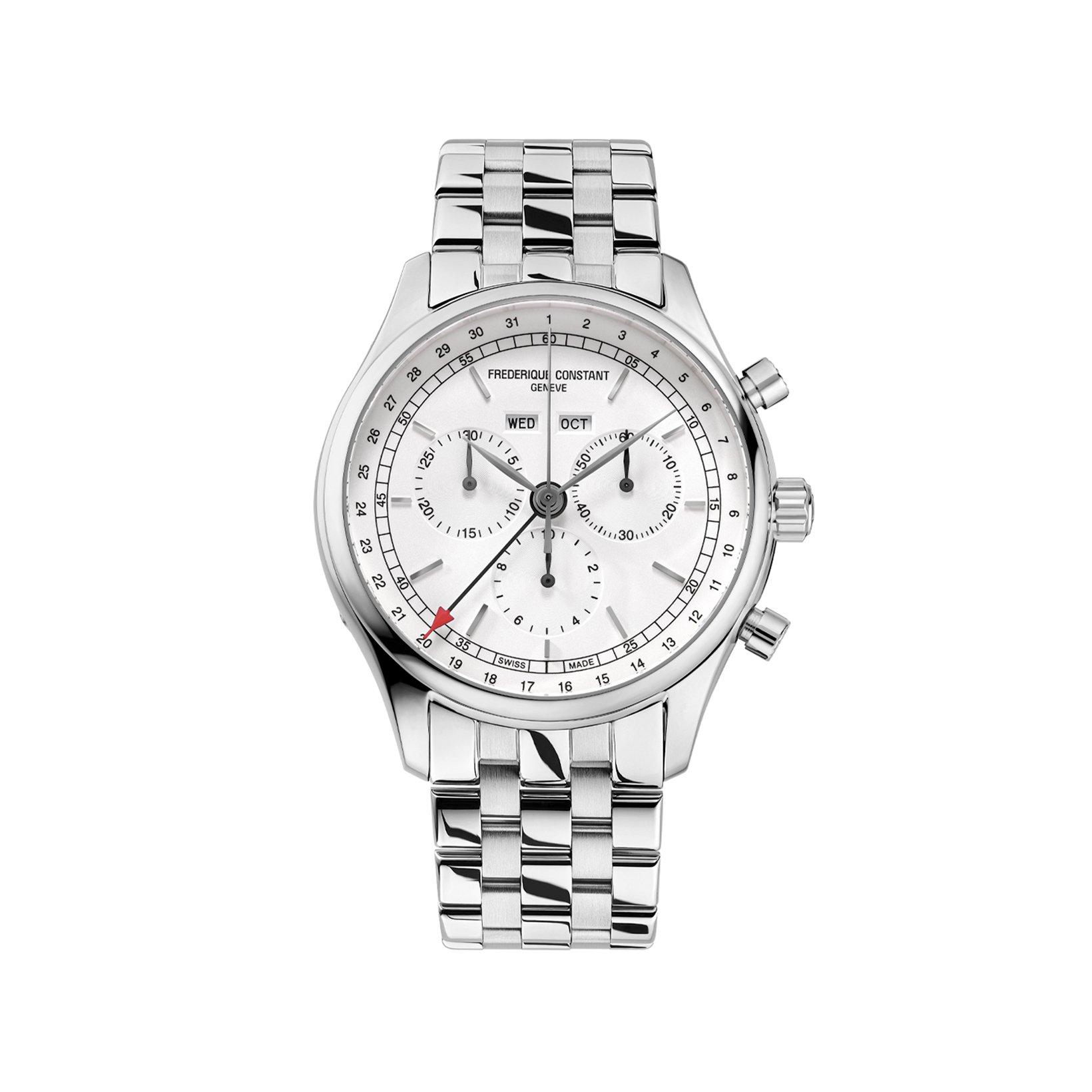 Frederique Constant Classics Chronograph Quartz 40 mm Stainless Steel Watch  Silver Dial  Stainless Steel Bracelet