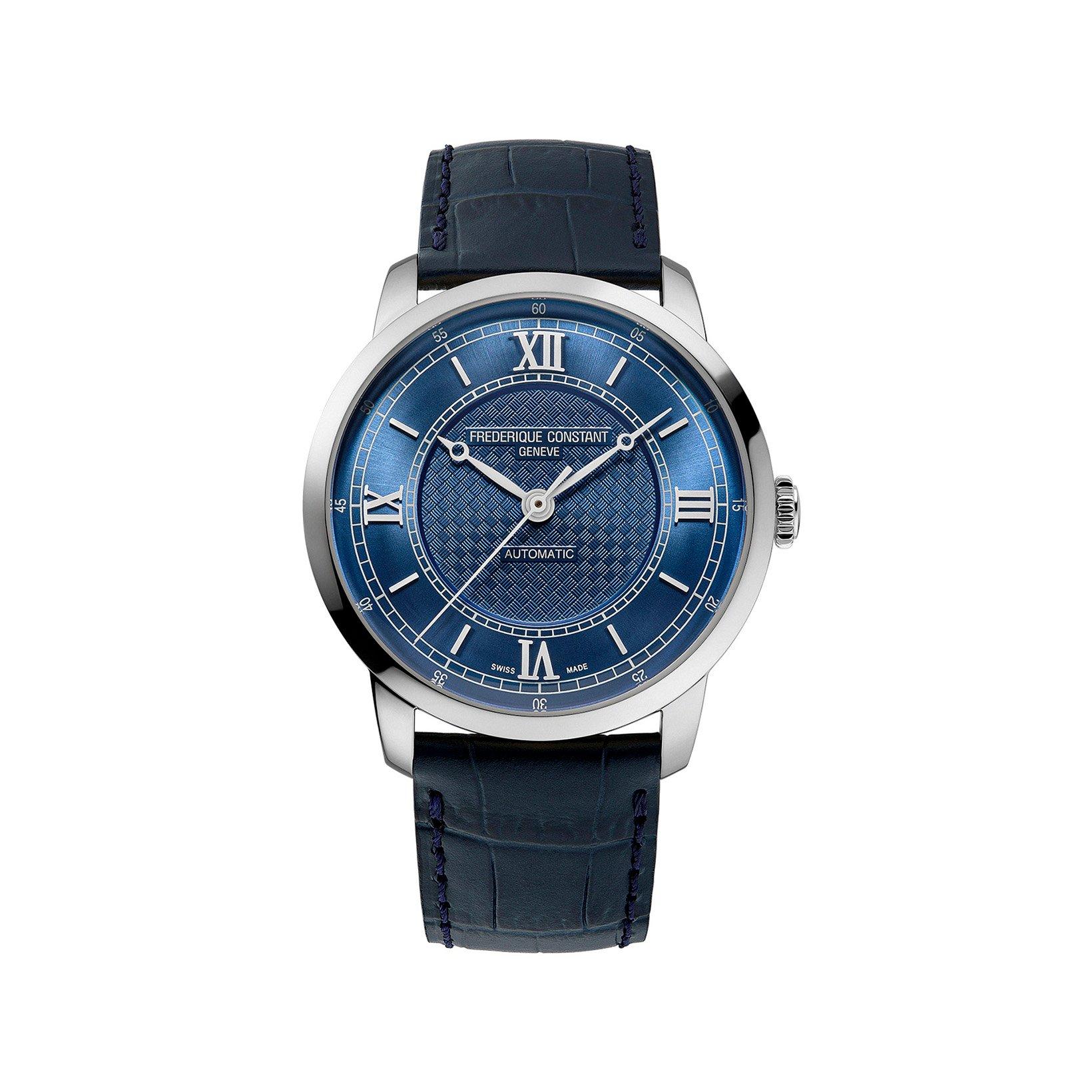 Frederique Constant Classics Premiere Automatic 38.5 mm Stainless Steel Watch  Blue Dial   Leather Strap