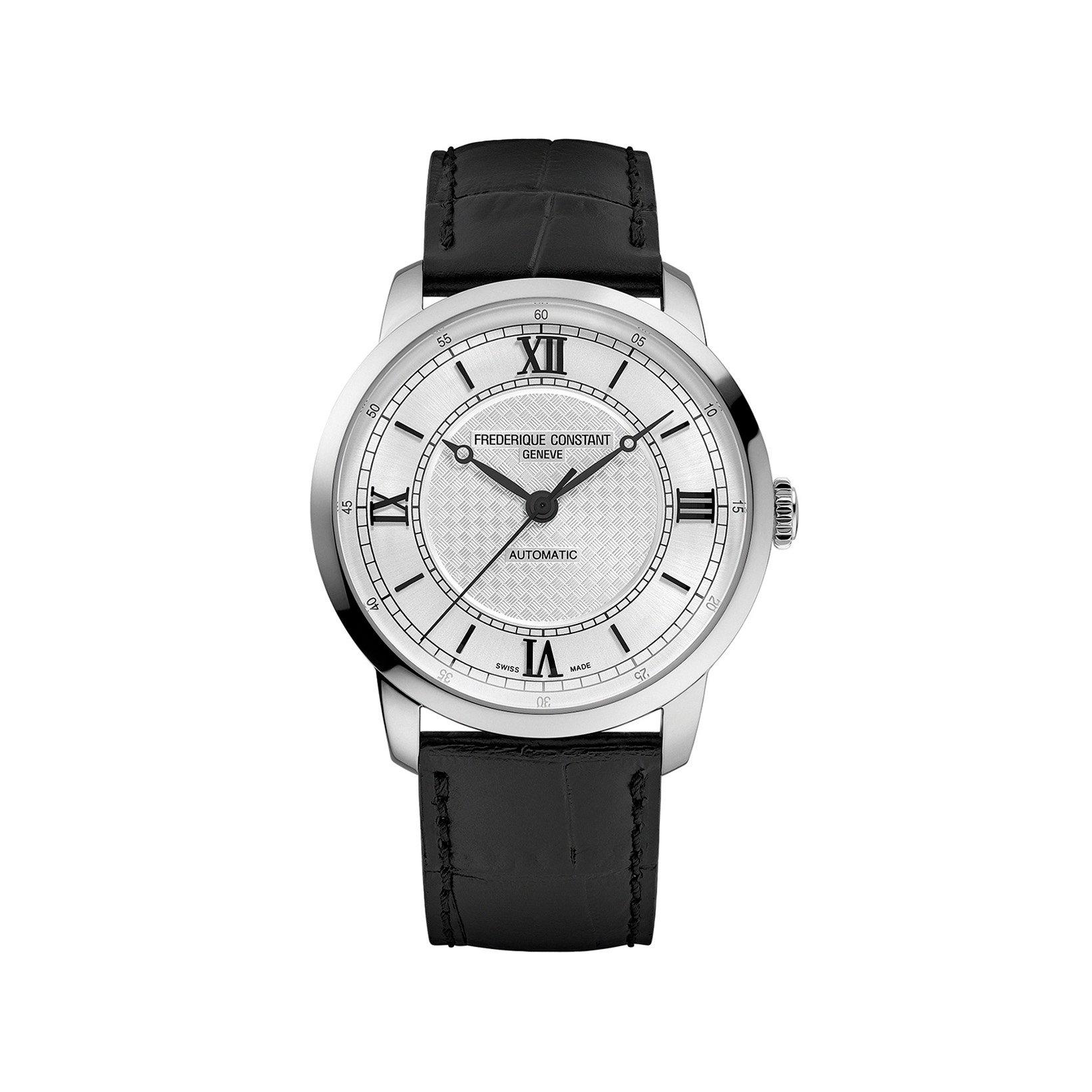 Frederique Constant Classics Premiere Automatic 38.5 mm Stainless Steel Watch  Silver Dial   Leather Strap