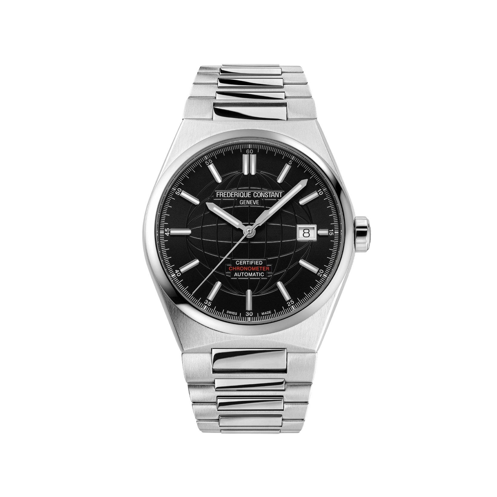 Frederique Constant Highlife Cosc Automatic 39 mm Stainless Steel Watch  Black Dial  Stainless Steel Bracelet