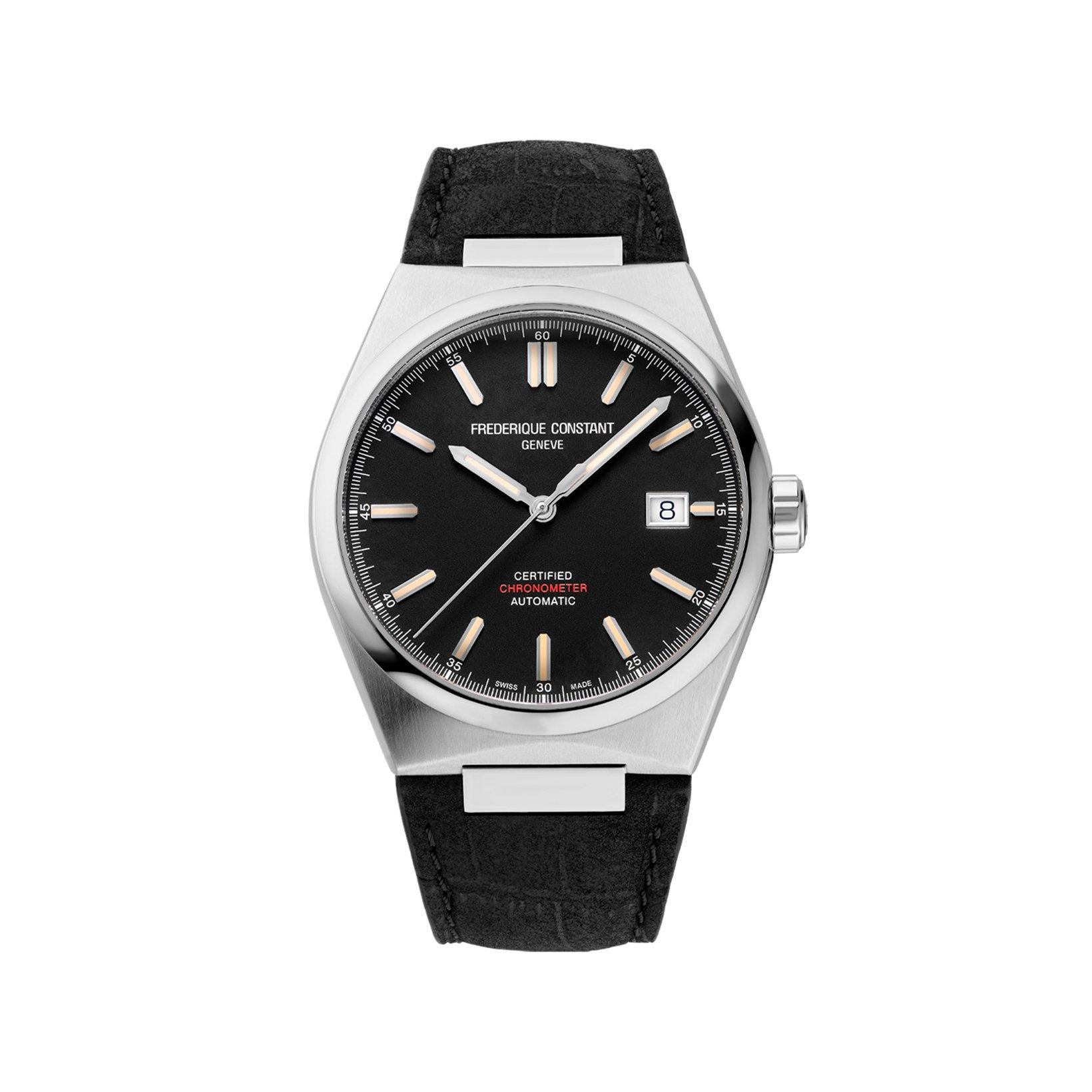 Frederique Constant Highlife Cosc Automatic 39 mm Stainless Steel Watch  Black Dial  Stainless Steel Bracelet