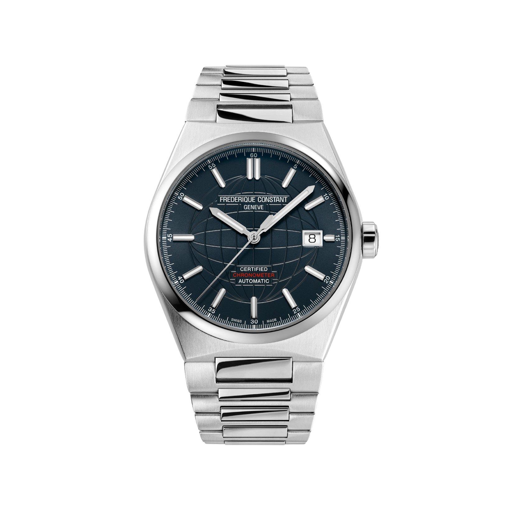 Frederique Constant Highlife Cosc Automatic 39 mm Stainless Steel Watch  Blue Dial  Stainless Steel Bracelet