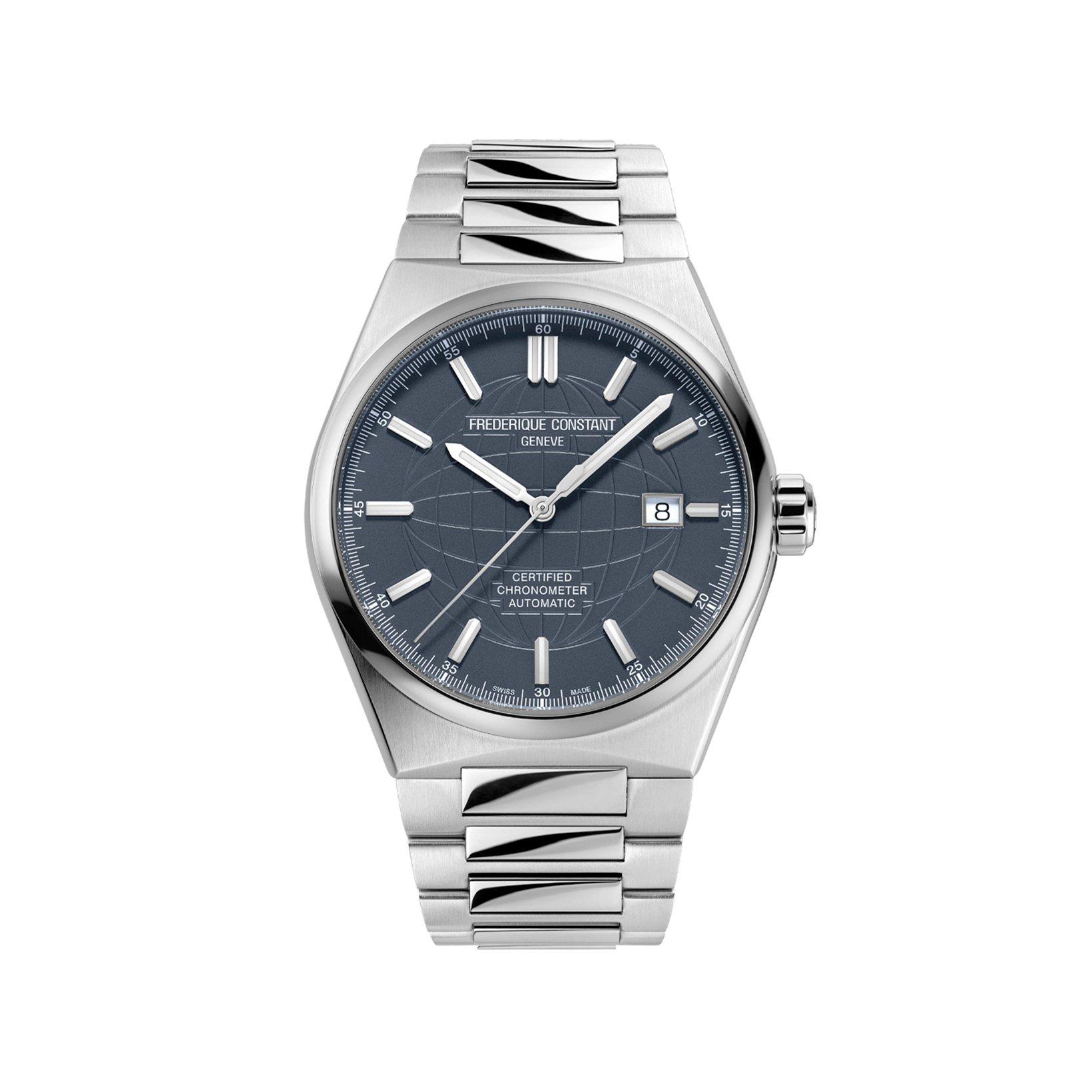 Frederique Constant Highlife Cosc Automatic 41 mm Stainless Steel Watch  Blue Dial  Stainless Steel Bracelet
