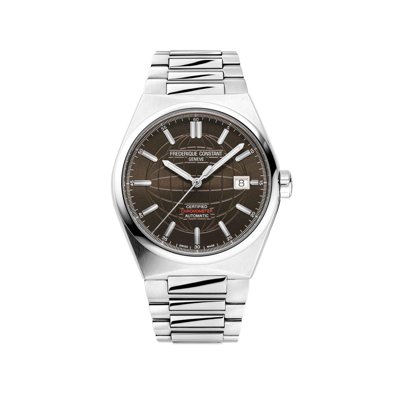 Frederique Constant Highlife Cosc Automatic 39 mm Stainless Steel Watch  Brown Dial  Stainless Steel Bracelet