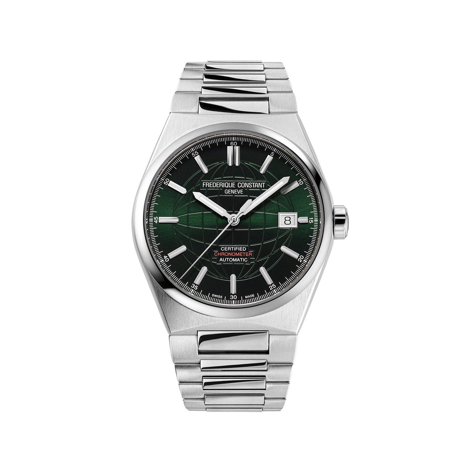 Frederique Constant Highlife Cosc Automatic 39 mm Stainless Steel Watch  Green Dial  Stainless Steel Bracelet