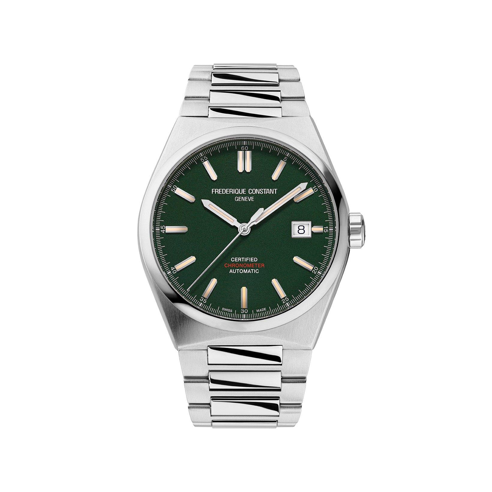 Frederique Constant Highlife Cosc Automatic 39 mm Stainless Steel Watch  Green Dial  Stainless Steel Bracelet
