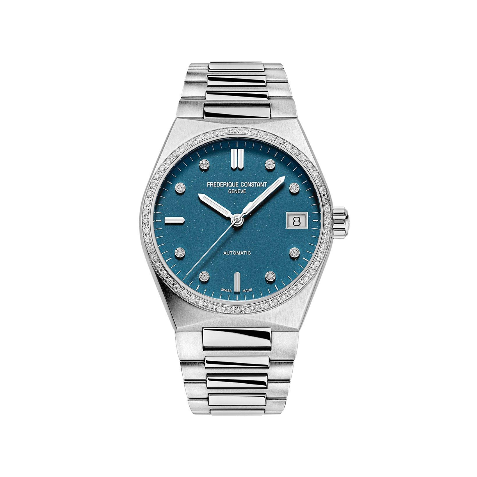 Frederique Constant Highlife Sparkling Automatic 34 mm Stainless Steel Watch  Blue Dial  Stainless Steel Bracelet