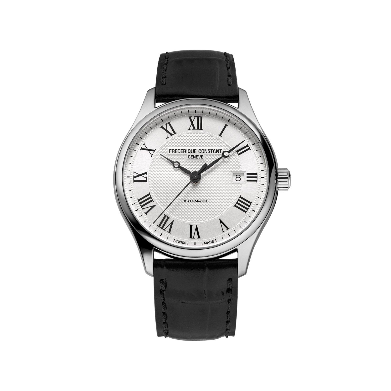 Frederique Constant Classics  Automatic 40 mm Stainless Steel Watch  Silver Dial   Leather Strap