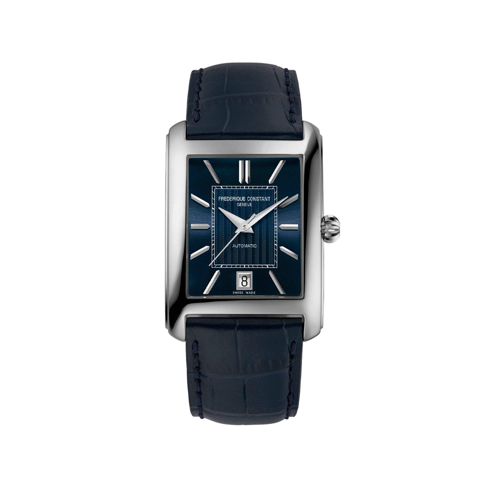Frederique Constant Classics Carree Automatic 42.30x30 mm Stainless Steel Watch  Blue Dial   Leather Strap