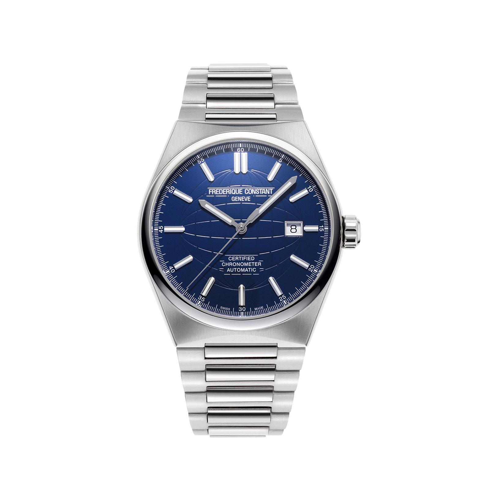 Frederique Constant Highlife Cosc Automatic 41 mm Stainless Steel Watch  Blue Dial  Stainless Steel Bracelet