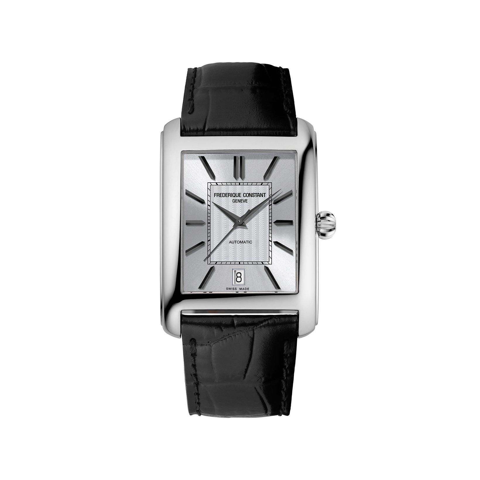 Frederique Constant Classics Carree Automatic 42.30x30 mm Stainless Steel Watch  Silver Dial   Leather Strap