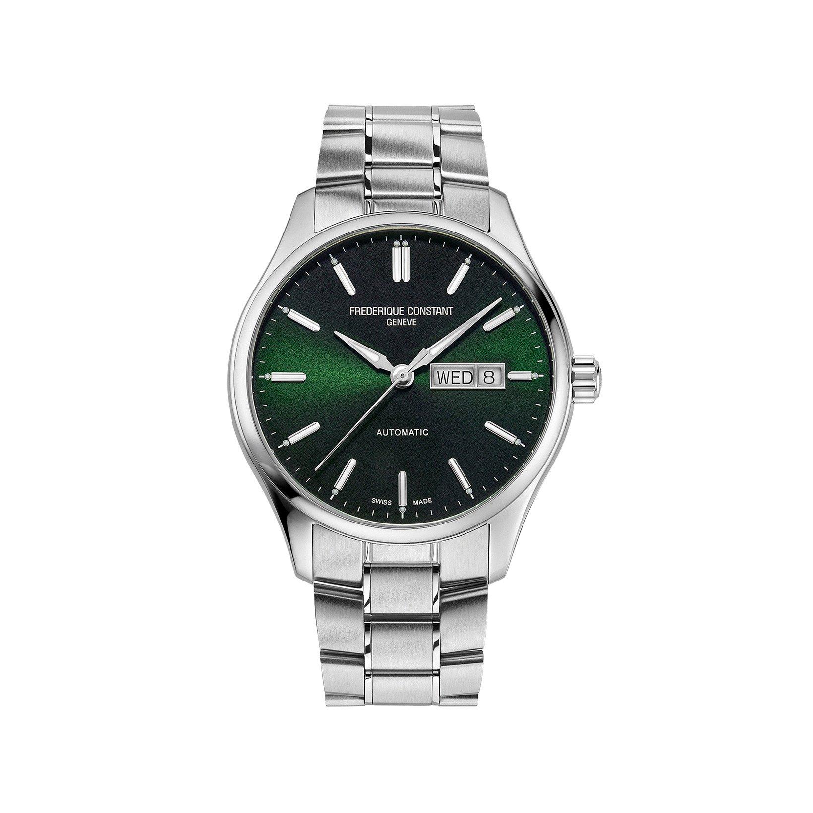 Frederique Constant Classics Index Automatic 41 mm Stainless Steel Watch  Green Dial  Stainless Steel Bracelet