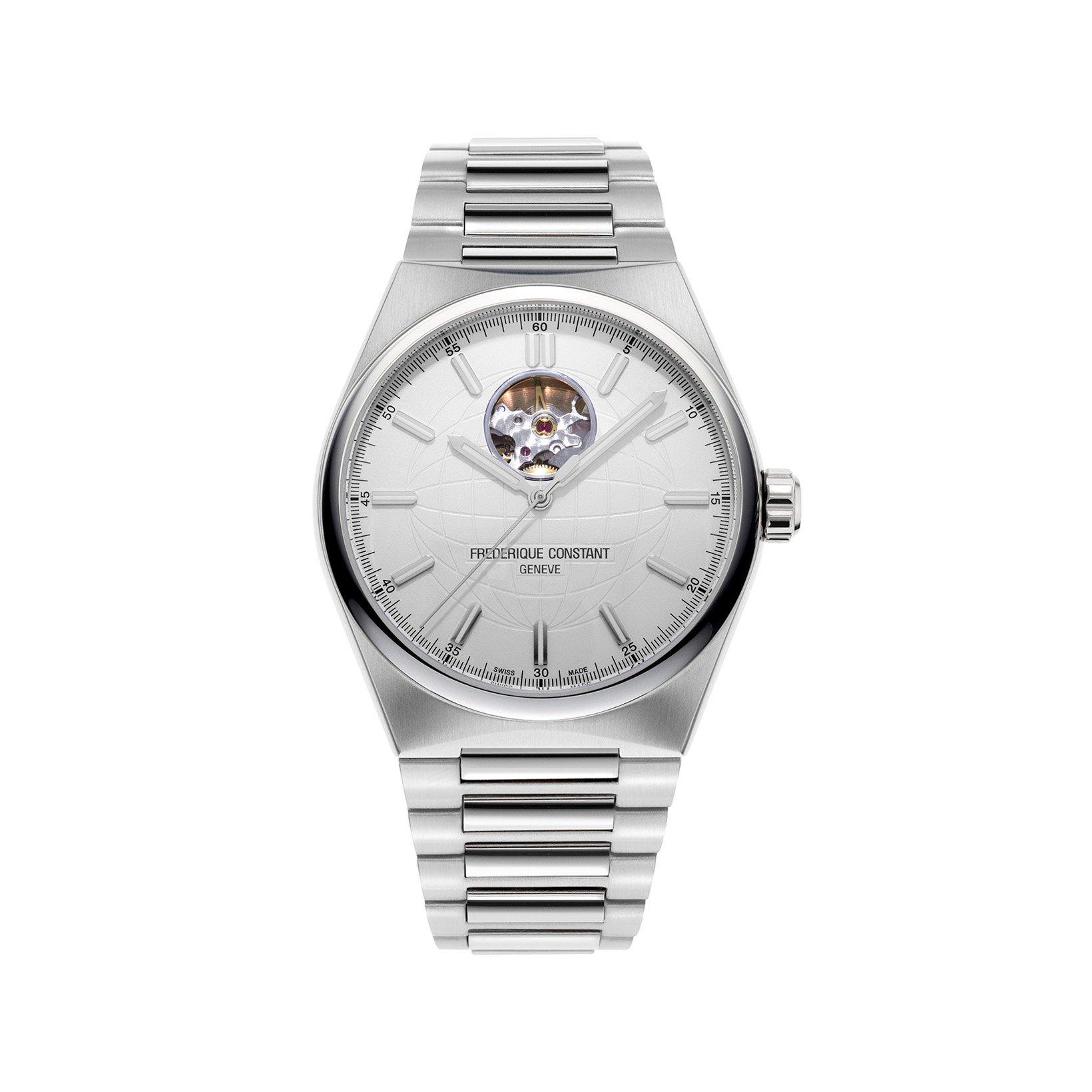 Frederique Constant Highlife Heart Beat Automatic 41 mm Stainless Steel Watch  Silver Dial  Stainless Steel Bracelet
