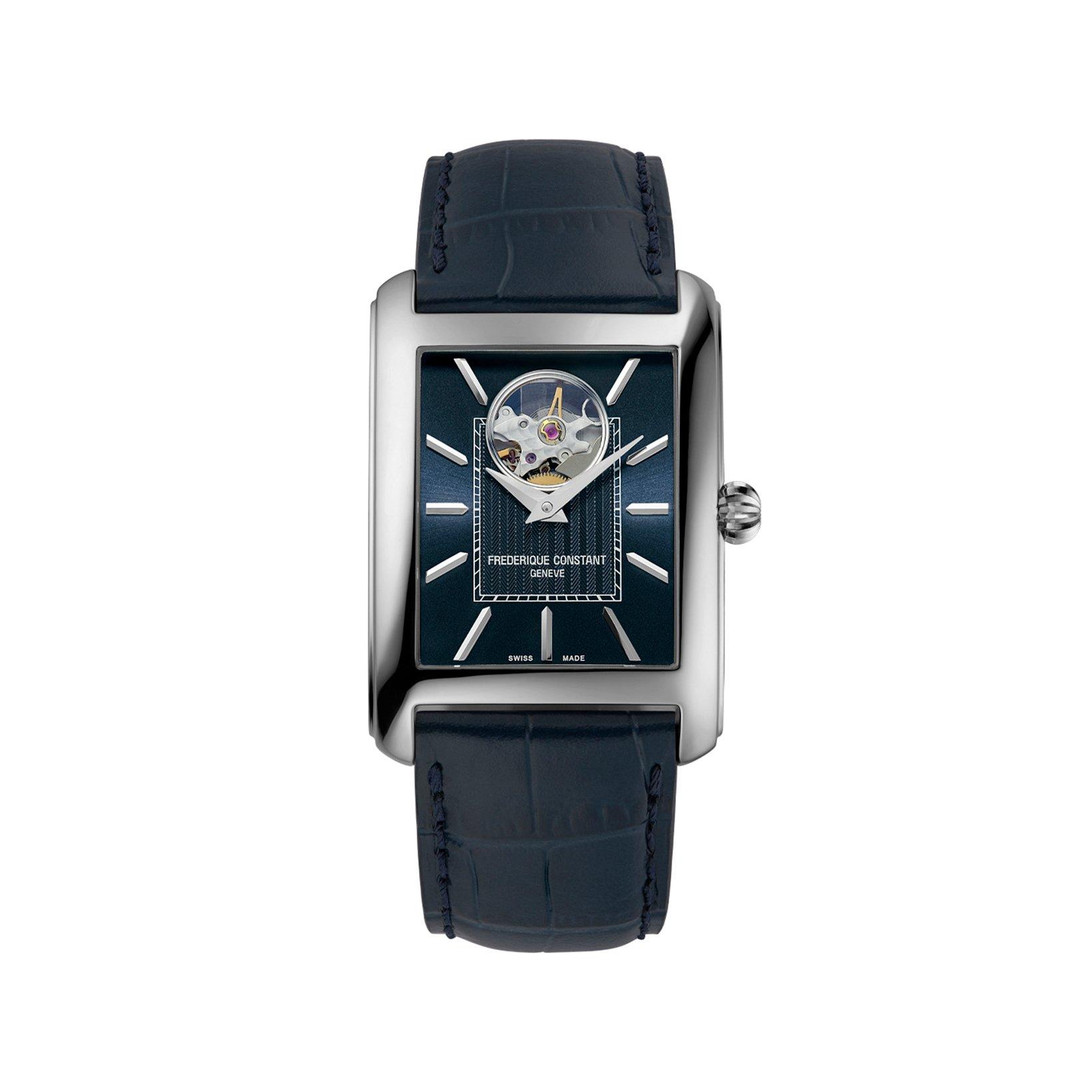 Frederique Constant Classics Carree Automatic 42.30x30 mm Stainless Steel Watch  Blue Dial   Leather Strap